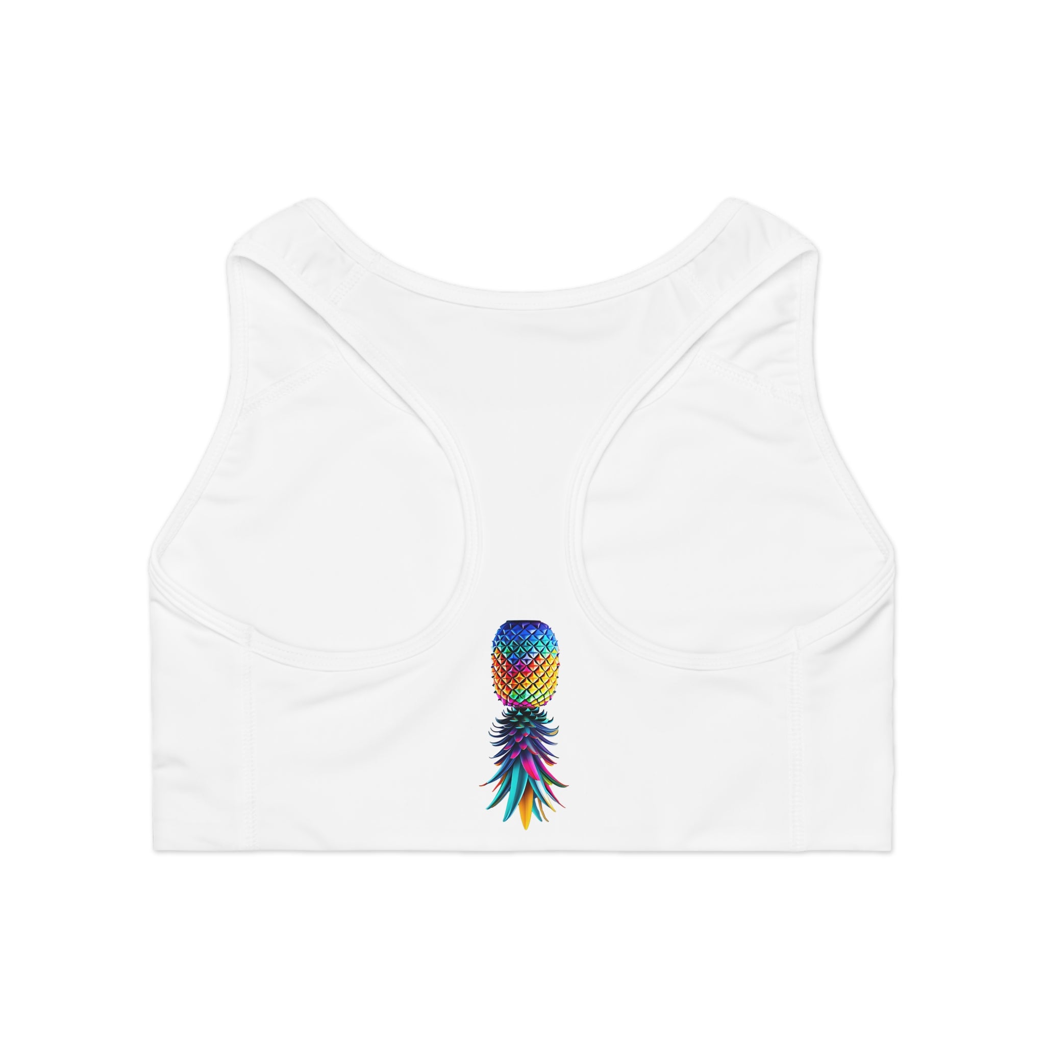 Colorful Pineapple Hotwife Sports Bra - Trendy Workout Gear for Fitness Enthusiasts