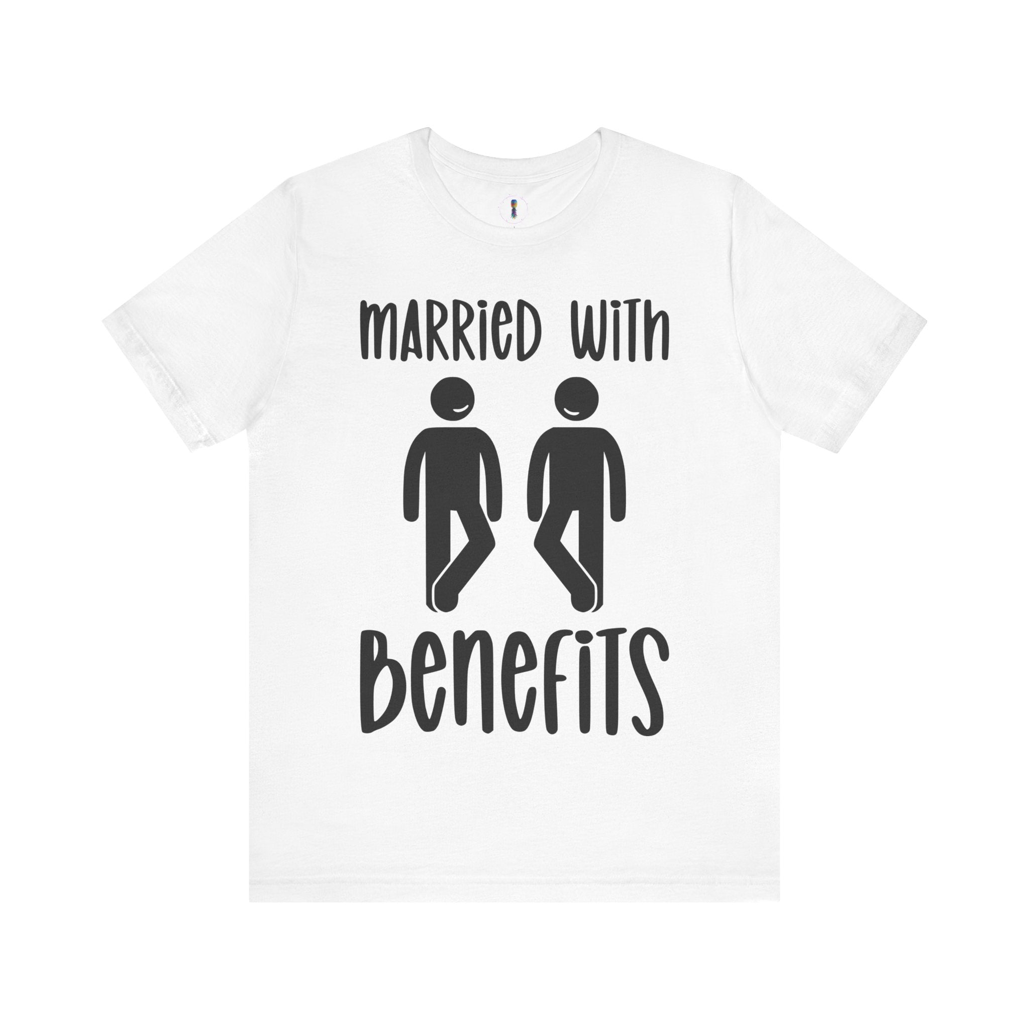 Funny 'Married with Benefits' Unisex Jersey Tee - Perfect for Couples & Anniversaries