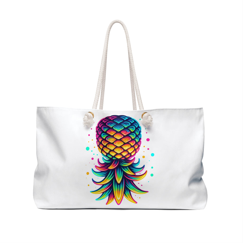 Vibrant Pineapple Weekender Bag for Travel & Leisure (White)