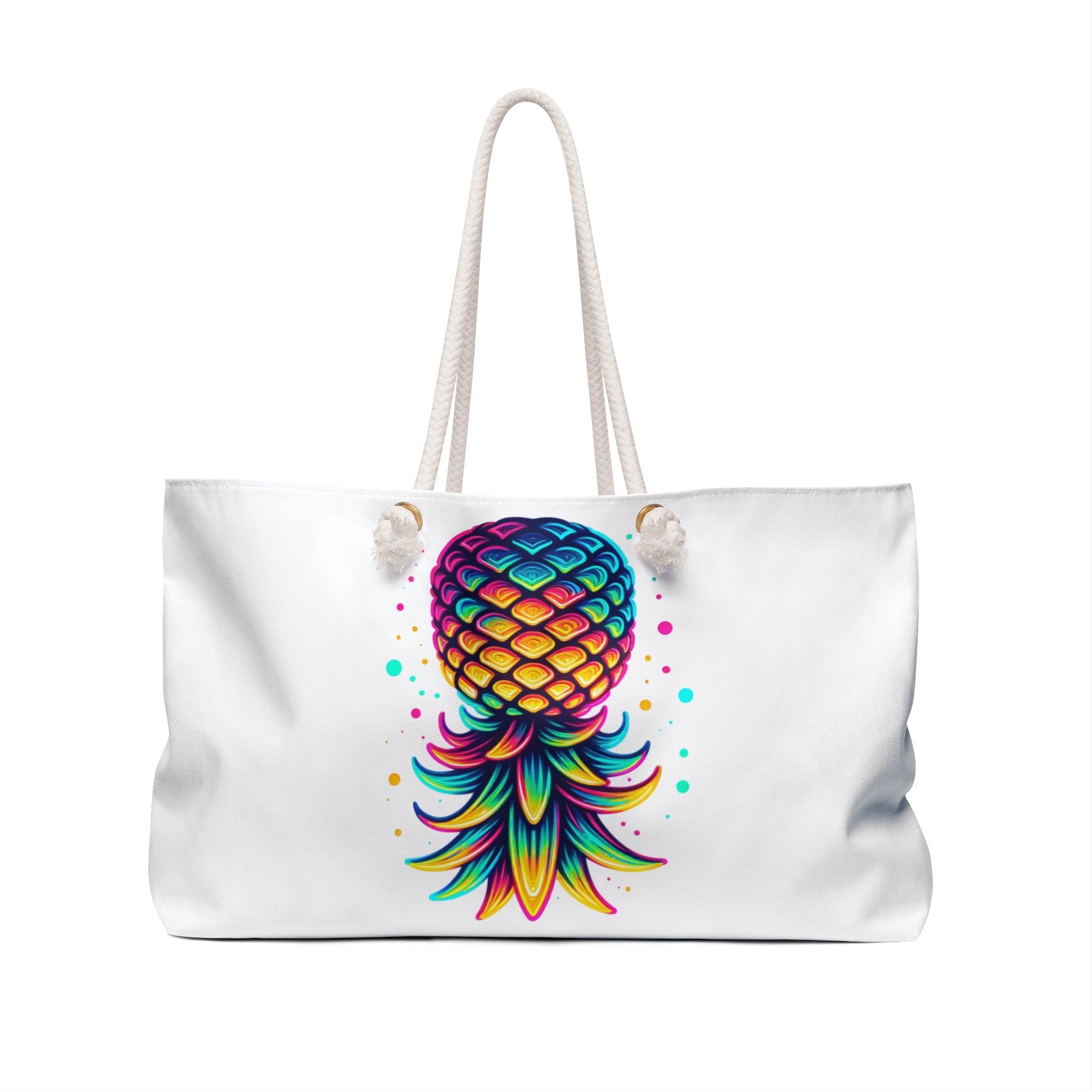 Vibrant Pineapple Weekender Bag for Travel & Leisure (White)