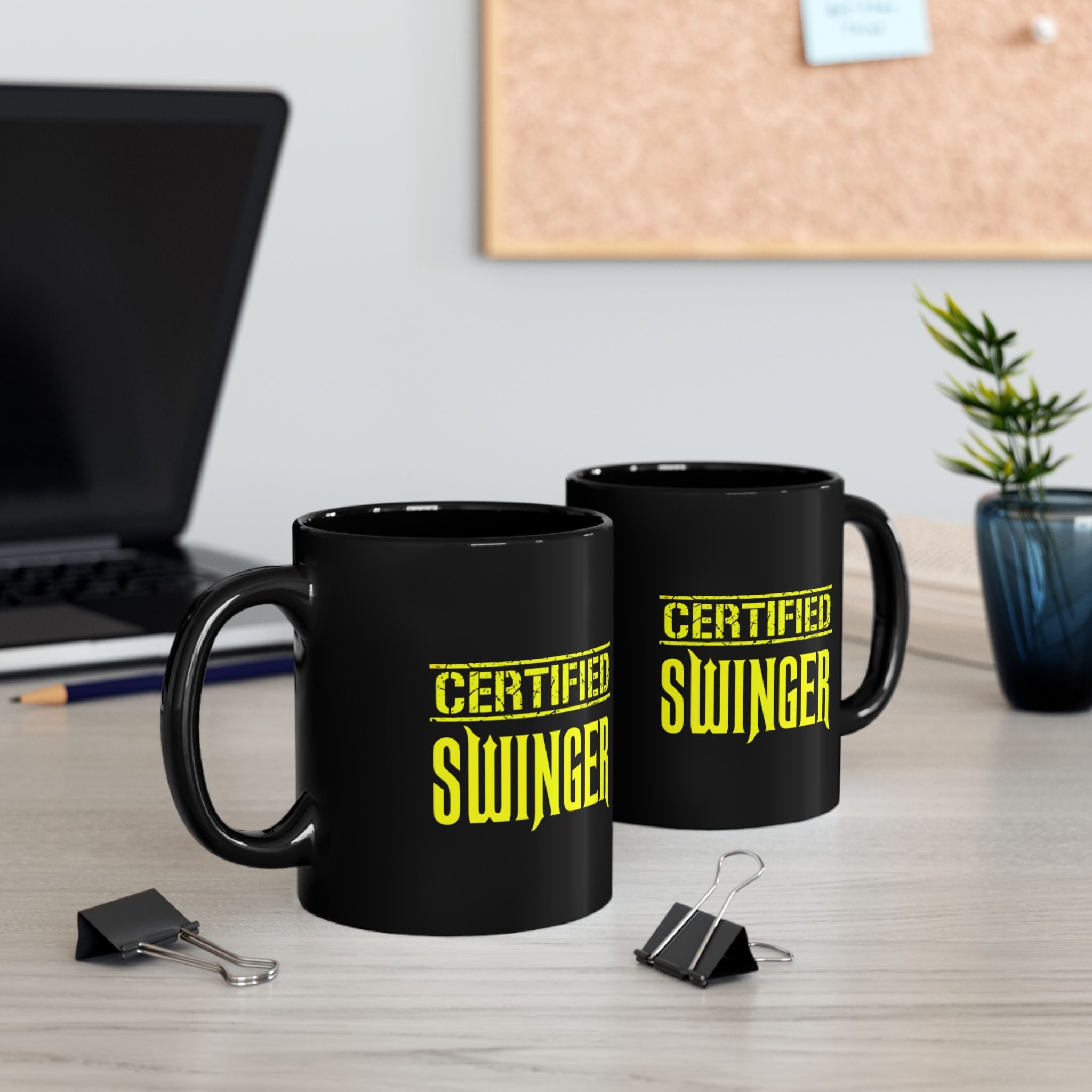 Certified Swinger Black Mug - Fun Gift for Swinger Lifestyle Enthusiasts