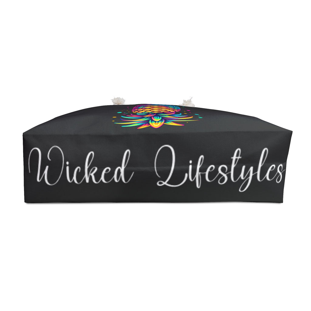 Colorful Pineapple Weekender Bag - Vibrant Travel Tote for Beach and Gym (Black)