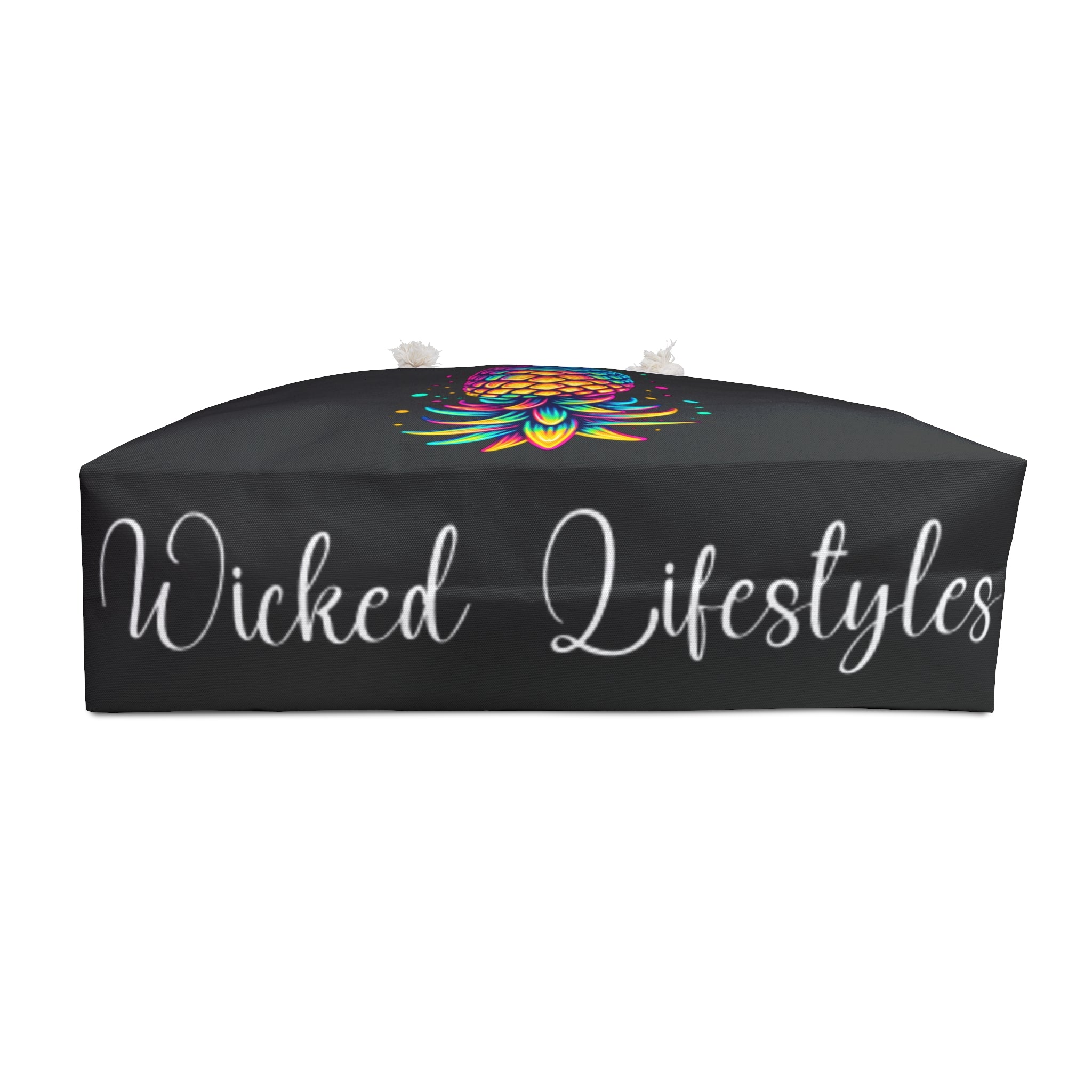 Colorful Pineapple Weekender Bag - Vibrant Travel Tote for Beach and Gym (Black)