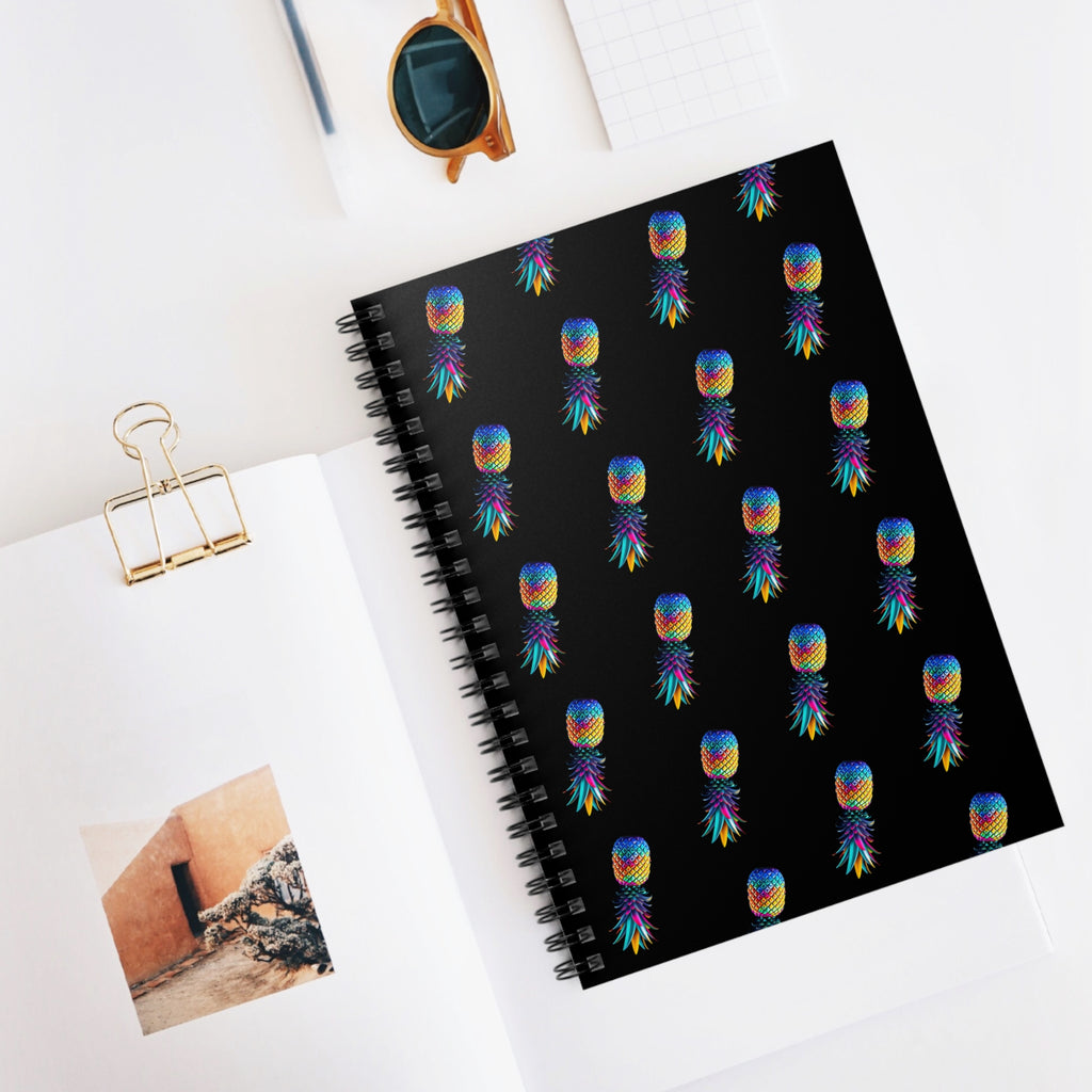 Colorful Pineapple Spiral Notebook - Ruled Lines for Creative Minds
