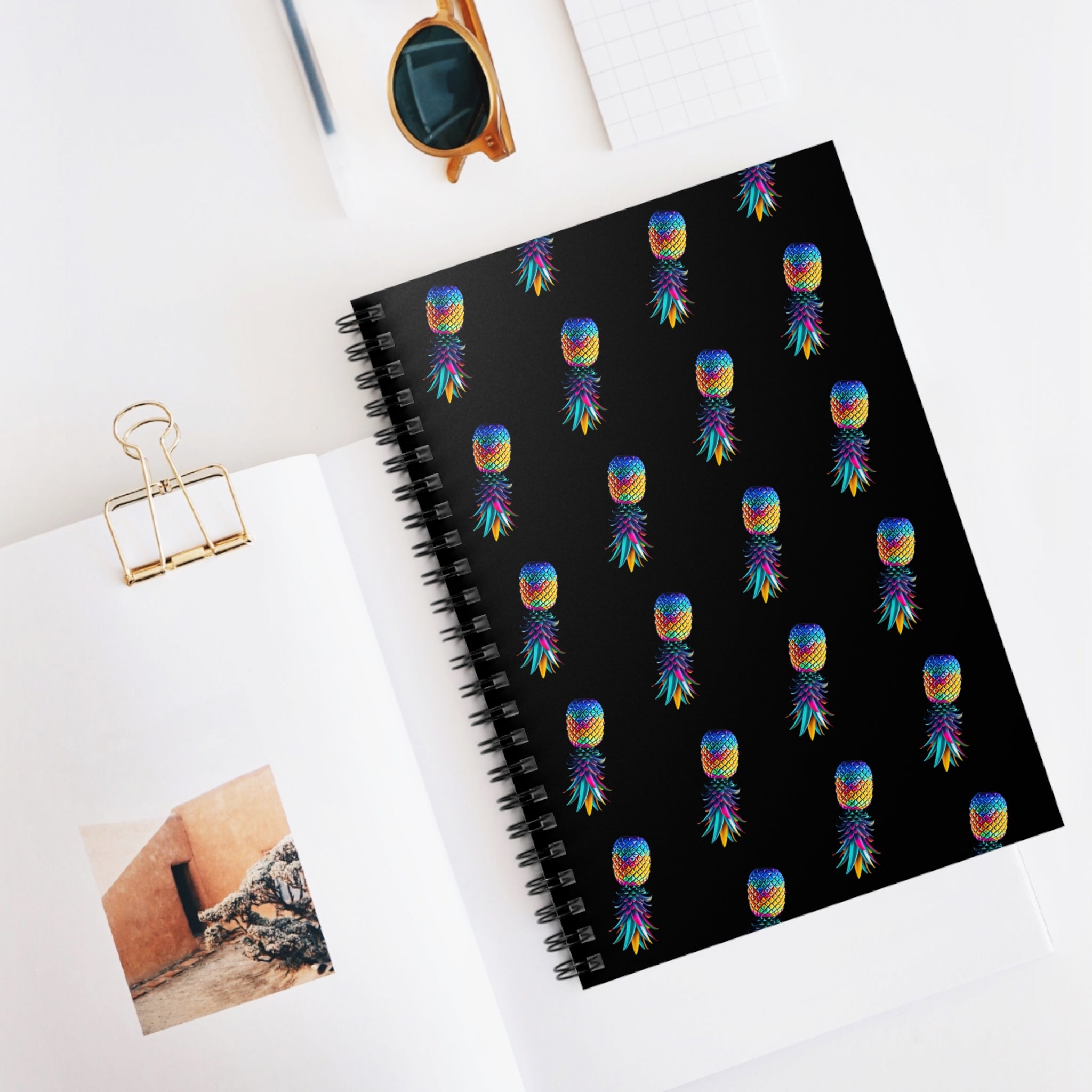 Colorful Pineapple Spiral Notebook - Ruled Lines for Creative Minds