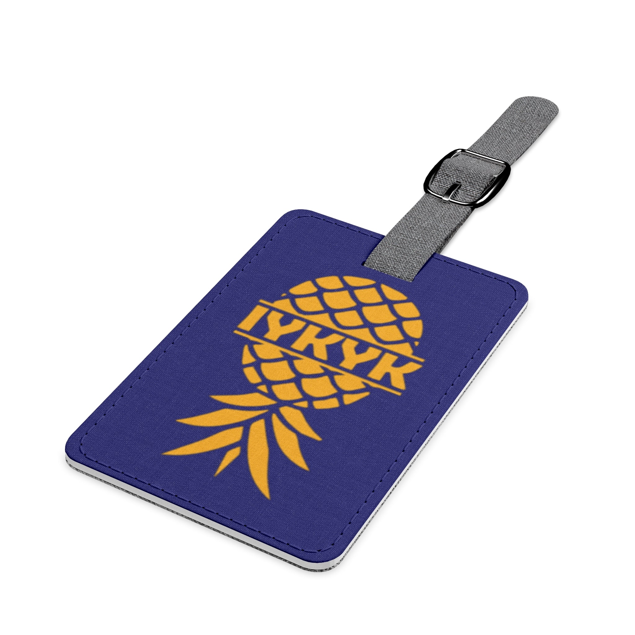 Navy Blue & Golden Pineapple Luggage Tag - Fun Travel Accessory for Summer Adventures
