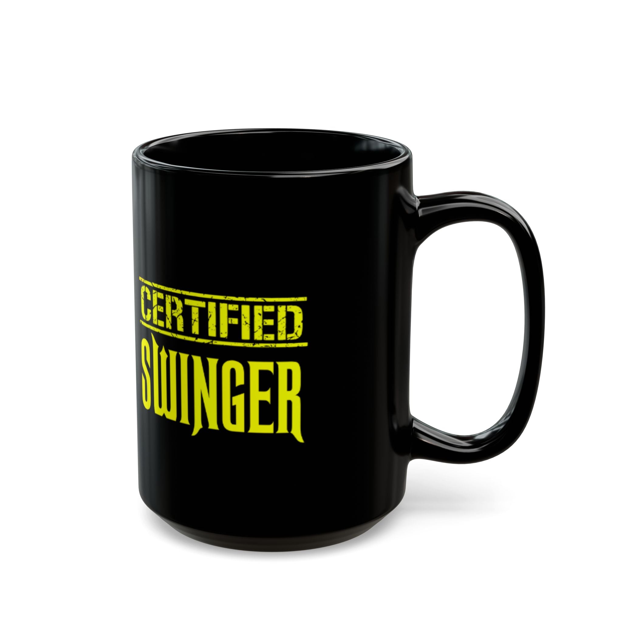 Certified Swinger Black Mug - Fun Gift for Swinger Lifestyle Enthusiasts