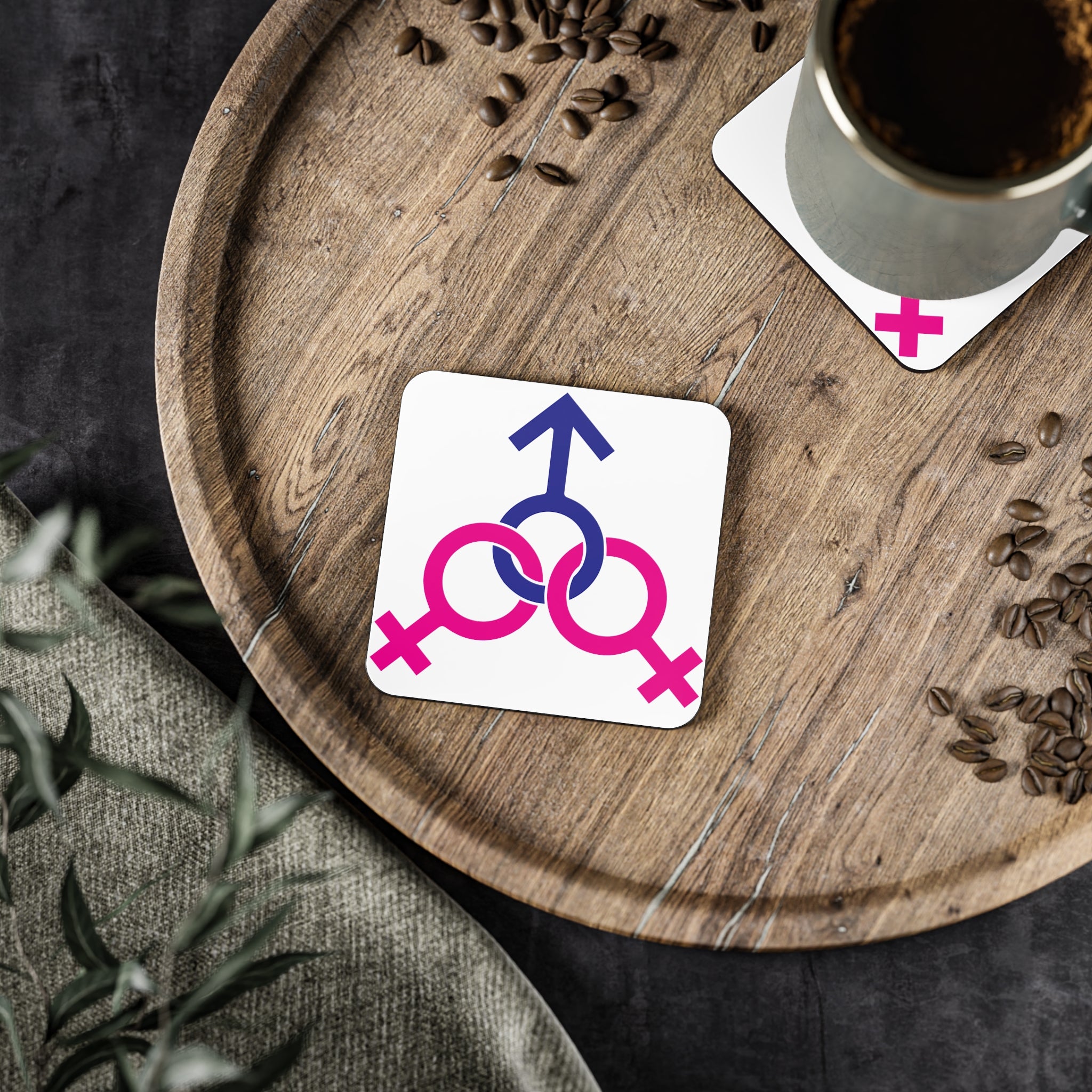 Coasters - Female, Female, and Male Threesome Set