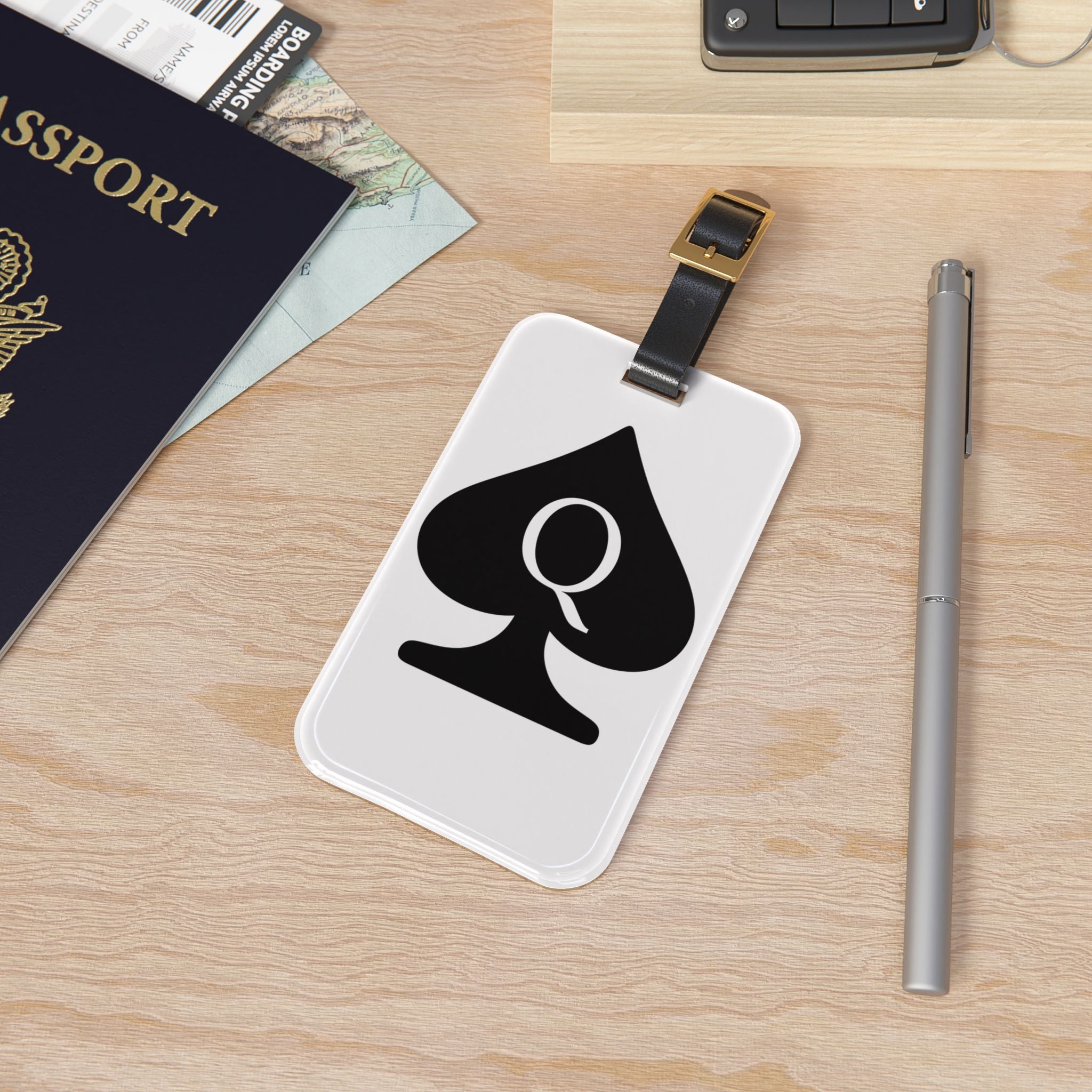 Stylish Queen of Spades Luggage Tag - Chic Travel Accessory