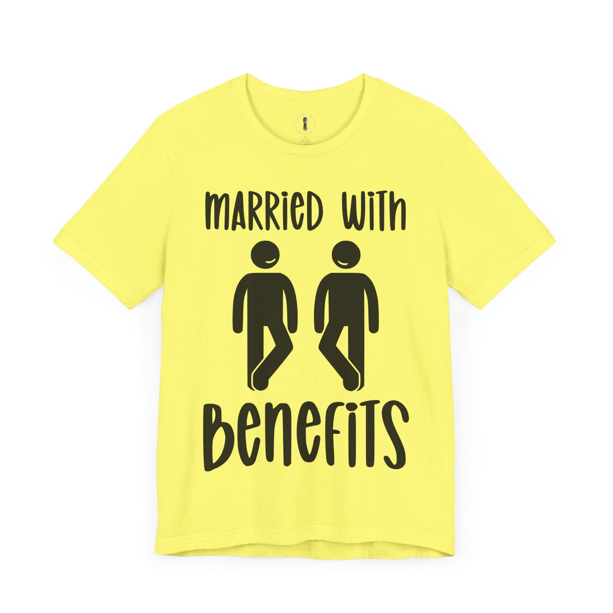 Funny 'Married with Benefits' Unisex Jersey Tee - Perfect for Couples & Anniversaries