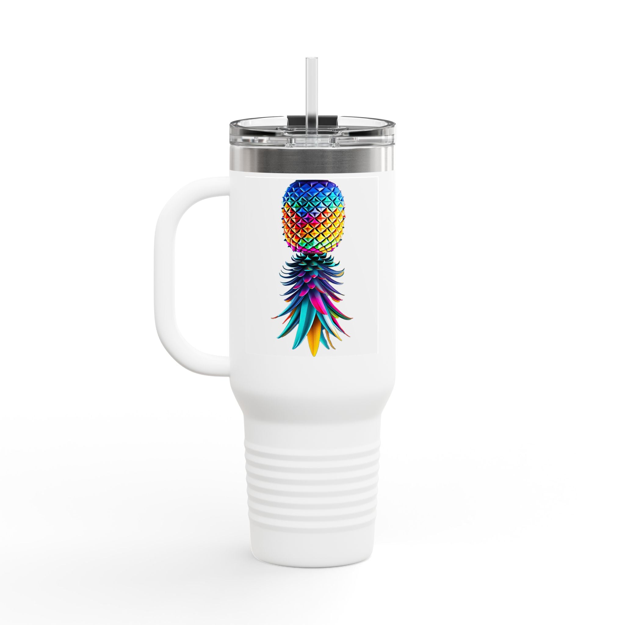 Colorful Pineapple Insulated Travel Mug - 40oz Tumbler for Adventures & Gifts