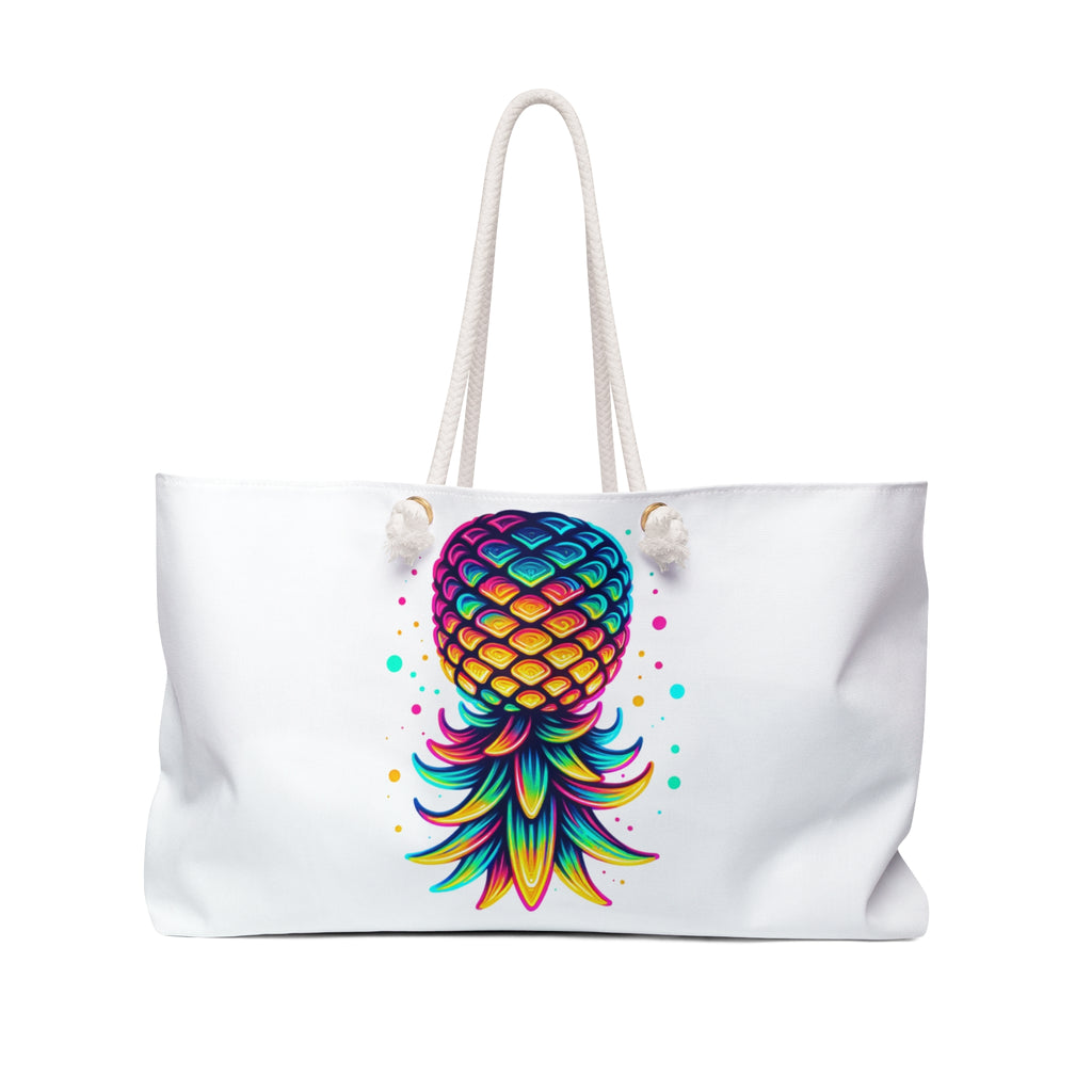 Vibrant Pineapple Weekender Bag for Travel & Leisure (White)