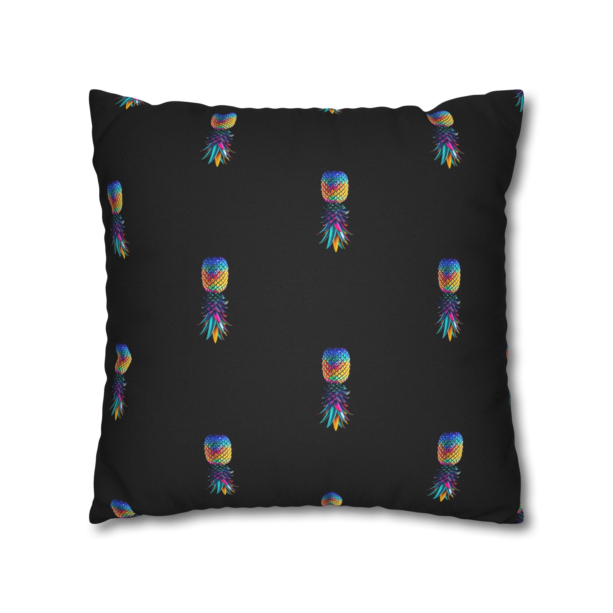 Spun Polyester Square Colorful Pineapple Pillowcase