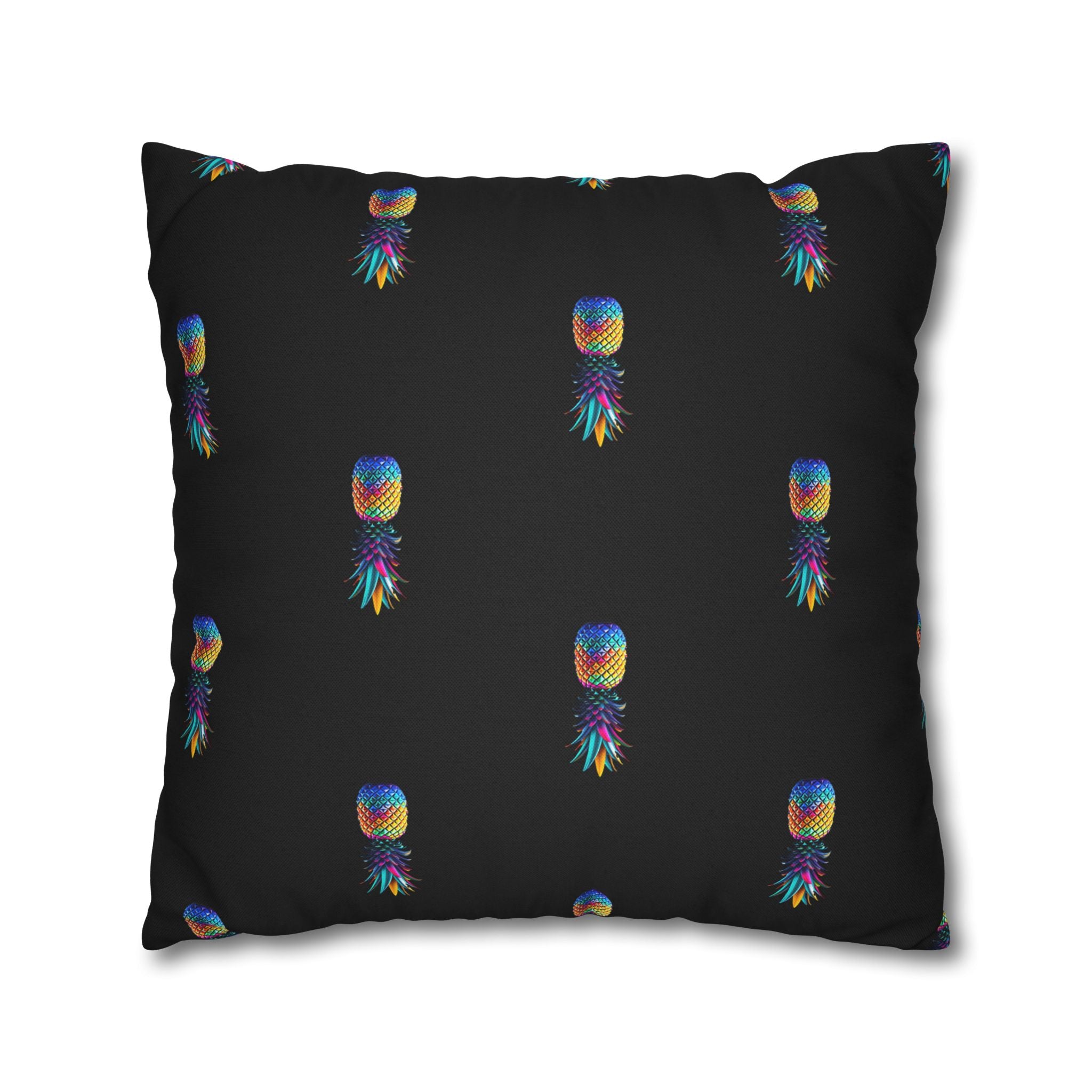 Spun Polyester Square Colorful Pineapple Pillowcase