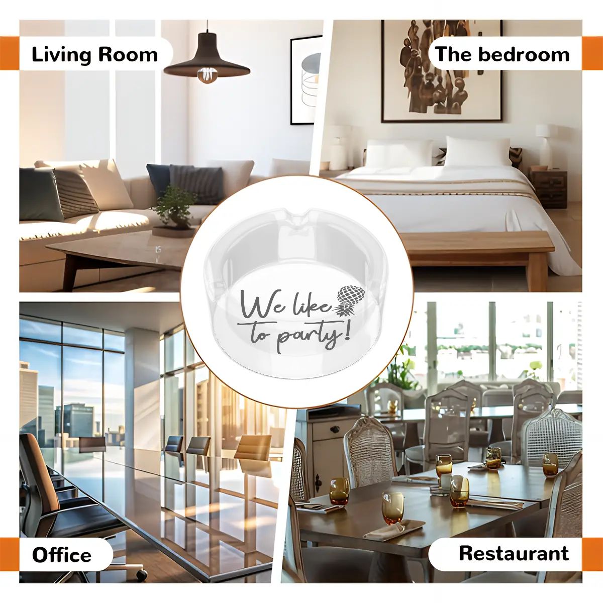 We Like to Party Round Glass Ashtray