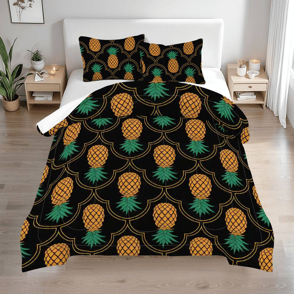 Fansy Upside-Down Pineapple Queen Comforter Set
