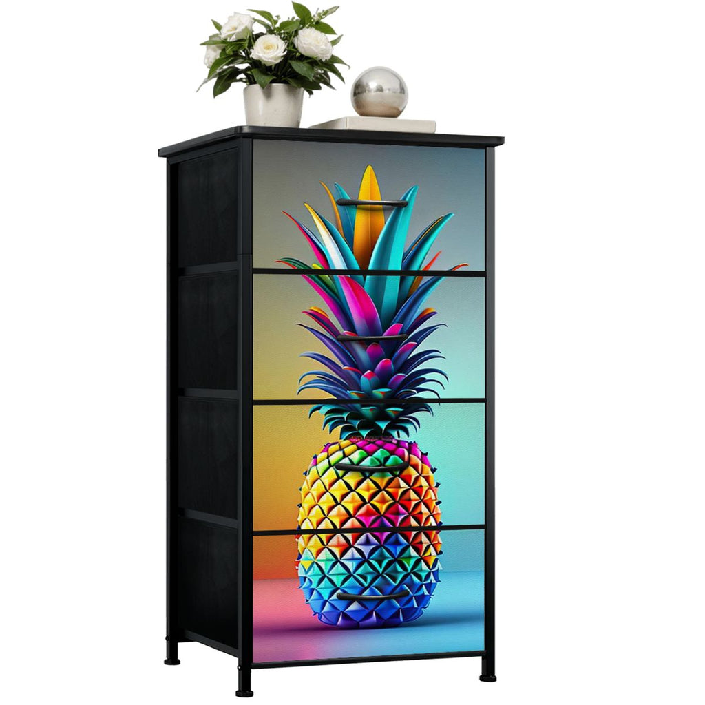 Colorful Upside-Down Pineapple 4-Drawer Dresser