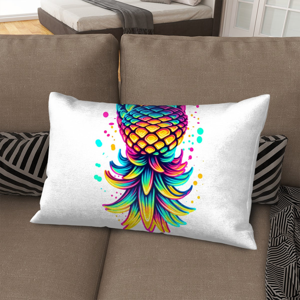 Colorful Upside-Down Pineapple Plush Throw Pillow Covers