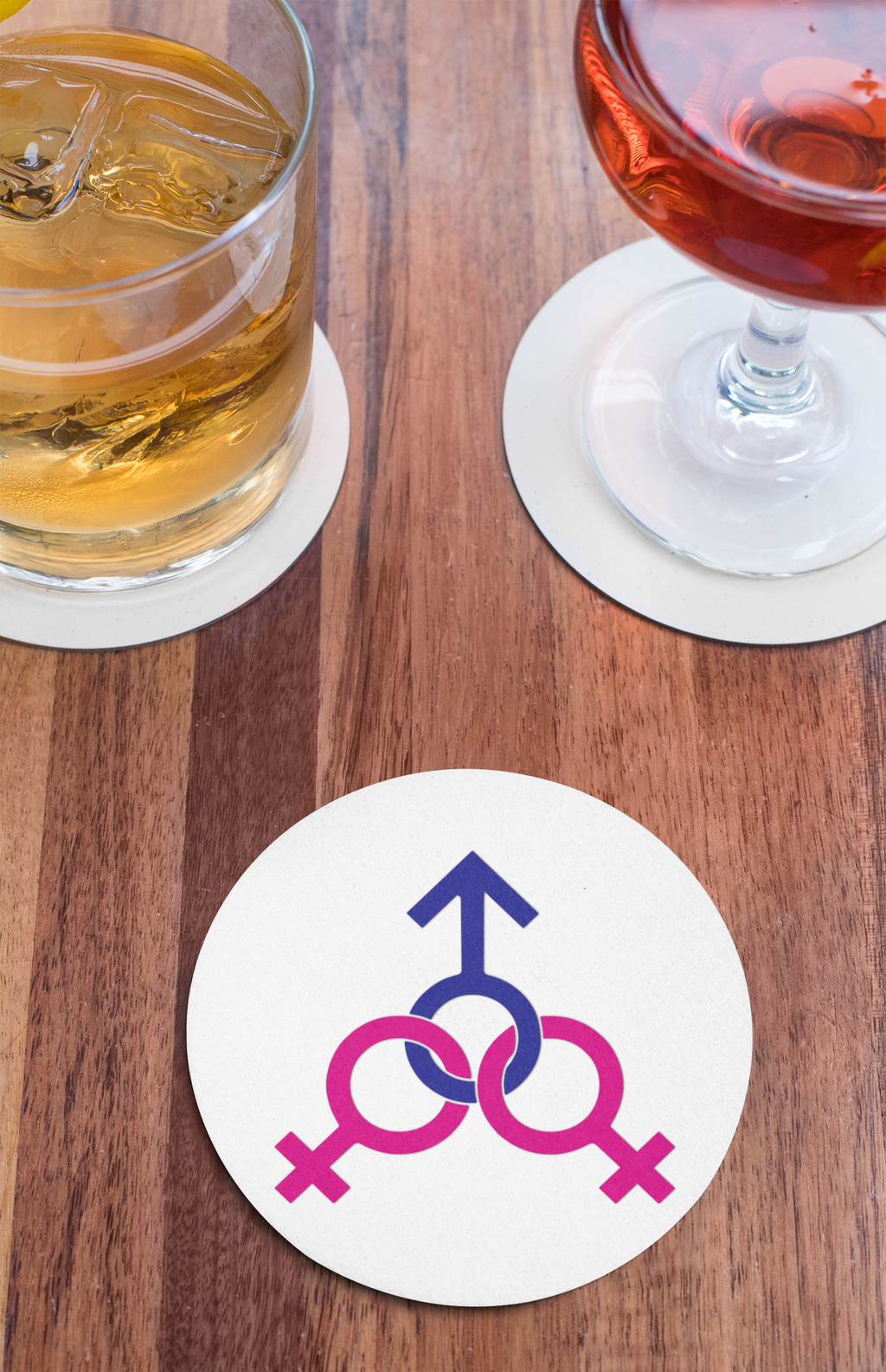 Coasters - Female, Female, and Male Threesome Set