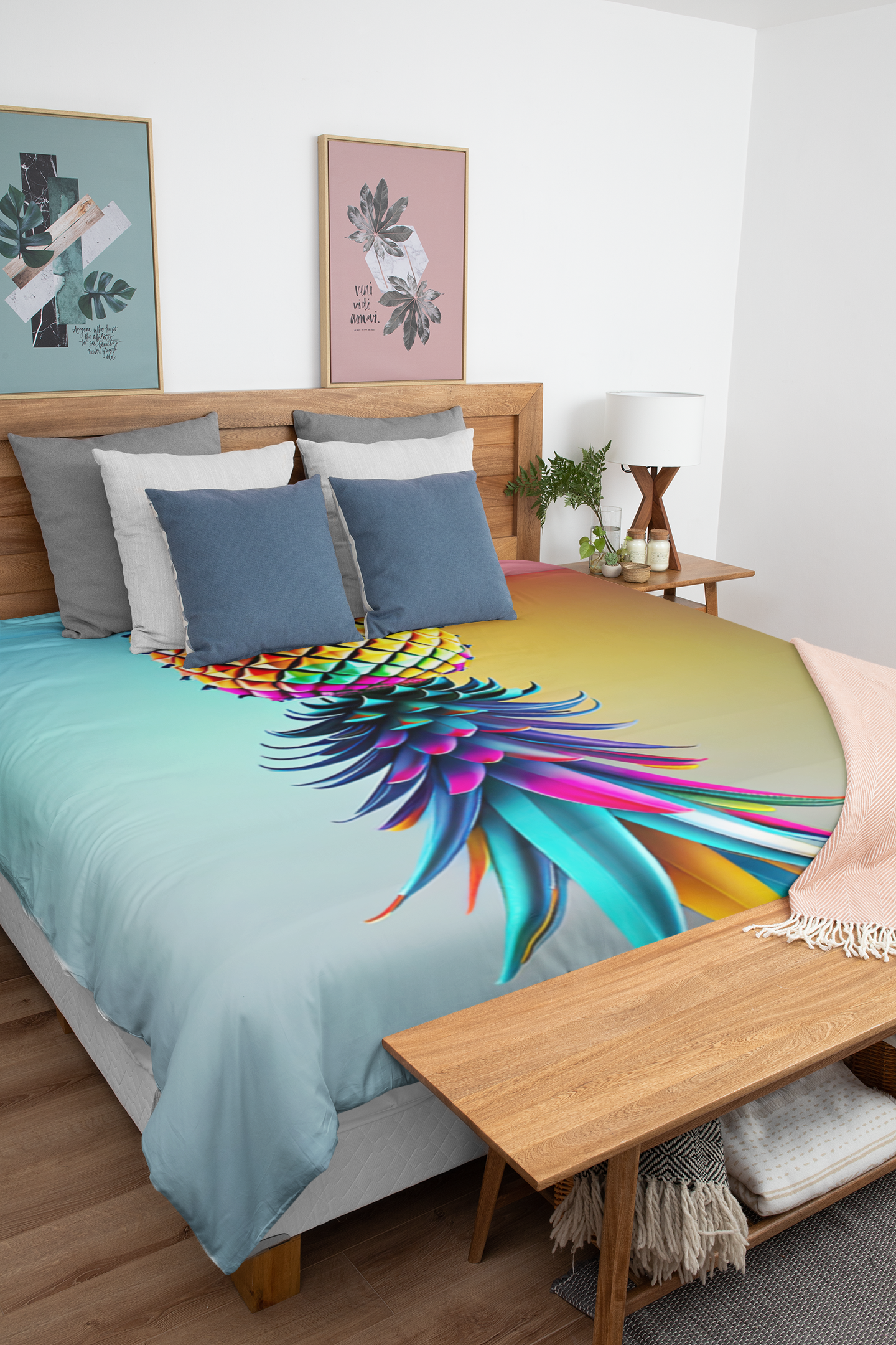 Vibrant Pineapple Microfiber Duvet Cover – Tropical Home Decor
