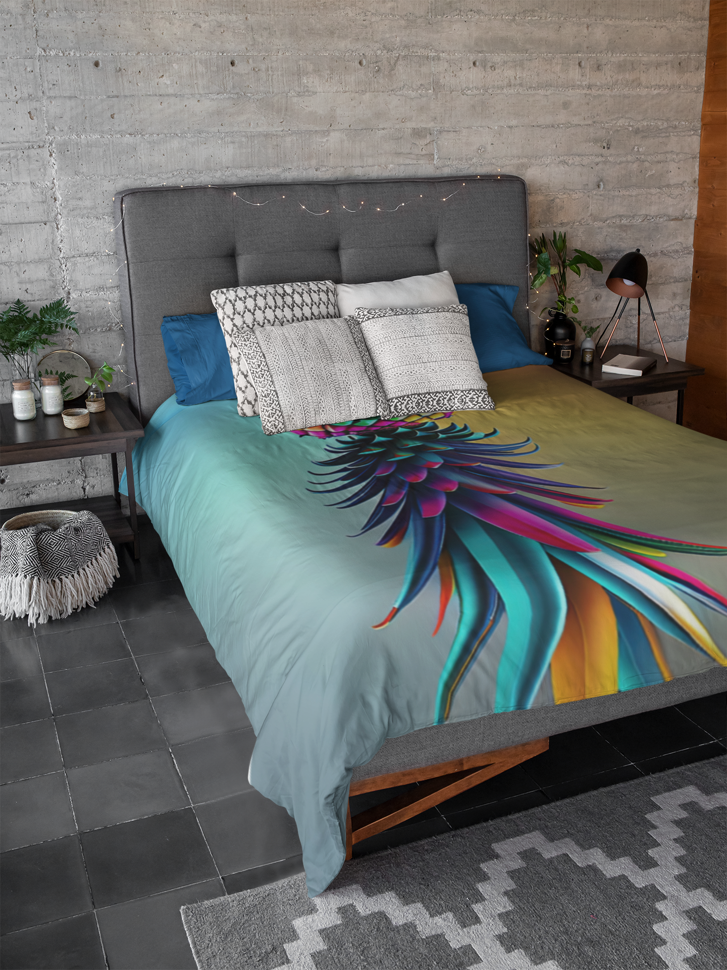 Vibrant Pineapple Microfiber Duvet Cover – Tropical Home Decor