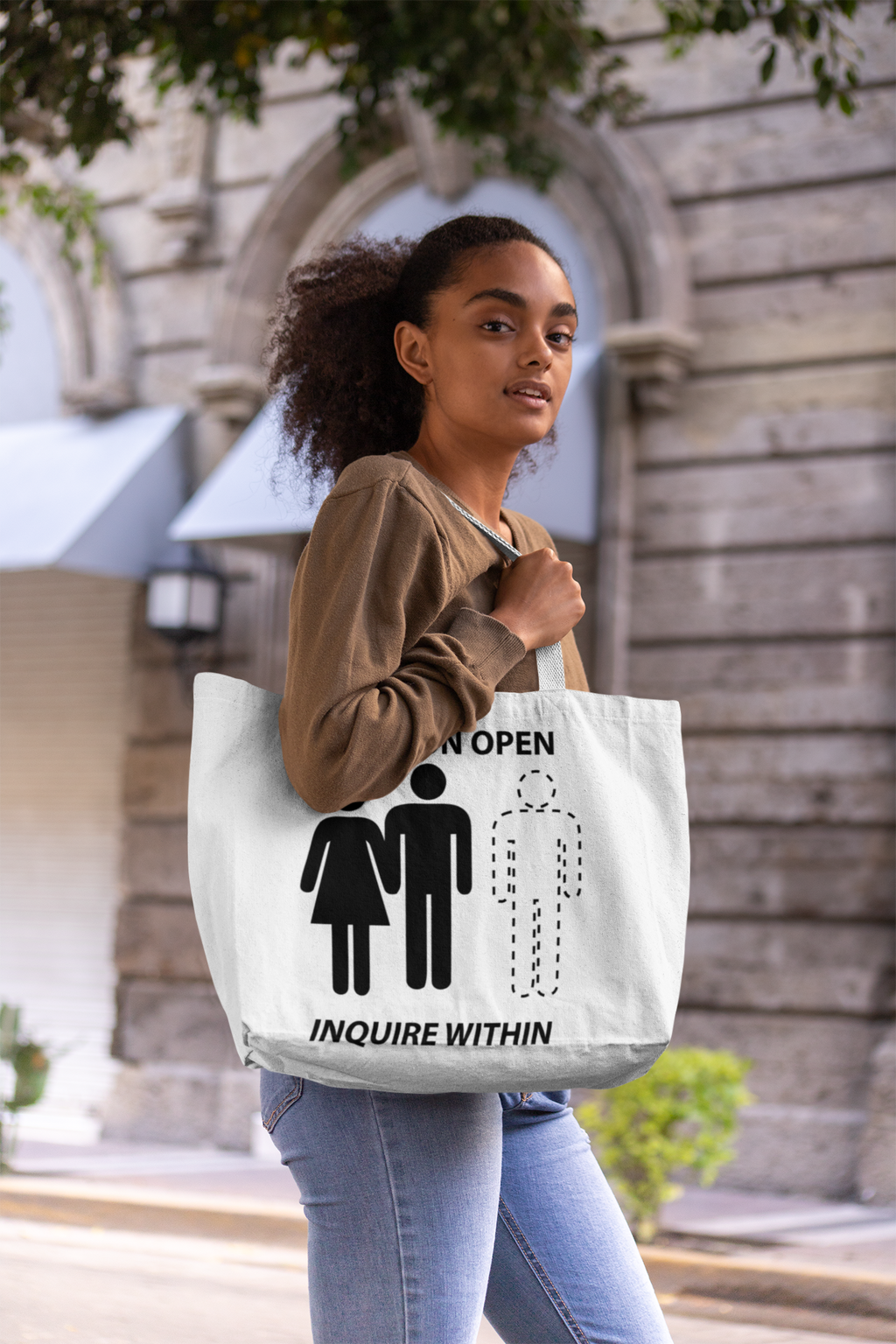 Weekender Bag Male Position Open Threesome - White