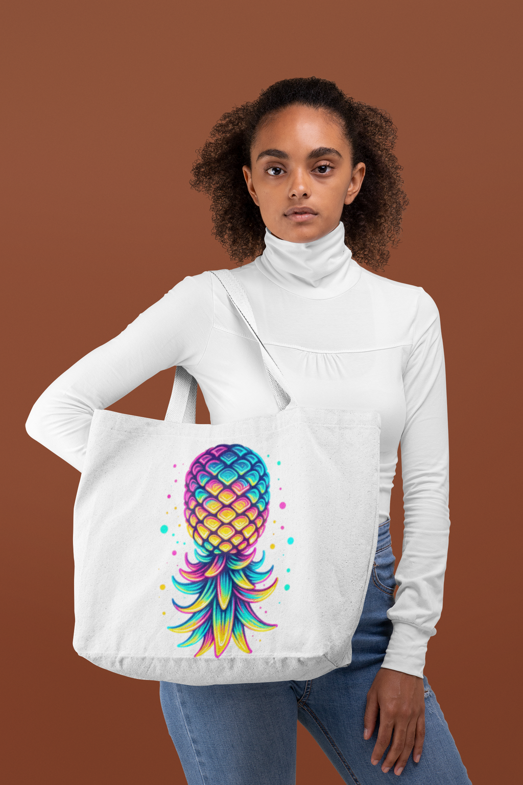 Vibrant Pineapple Weekender Bag for Travel & Leisure (White)