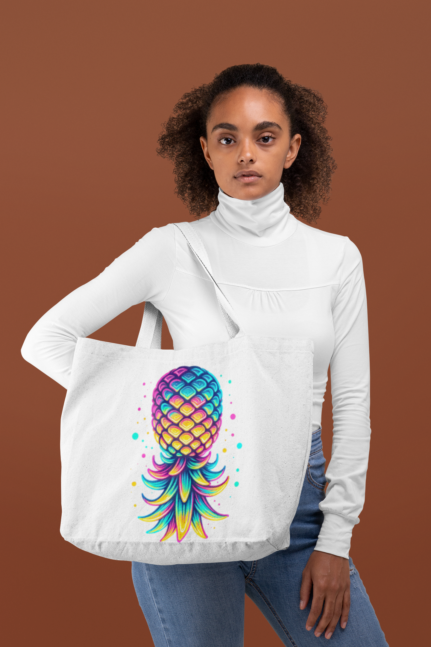 Vibrant Pineapple Weekender Bag for Travel & Leisure (White)