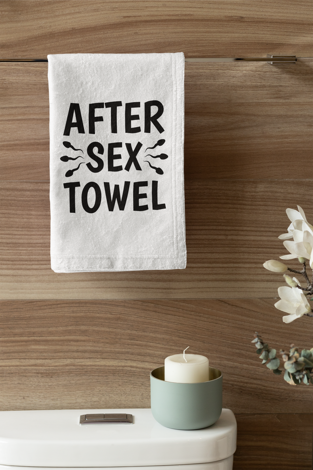 Humorous After Sex Hand Towel - Fun Bathroom Accessory for Couples