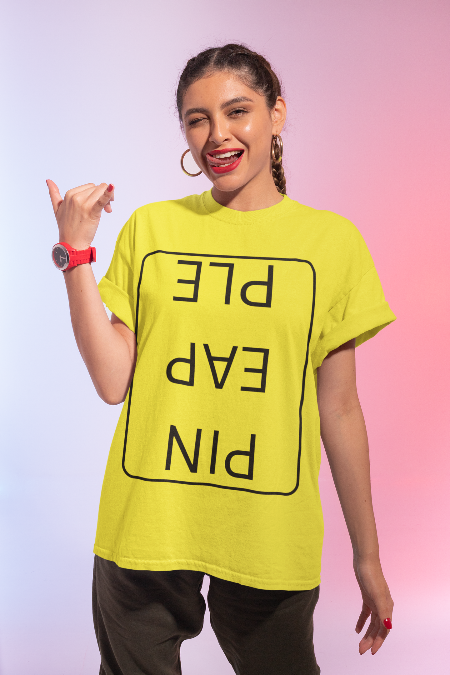 Funny Unisex Jersey Short Sleeve Tee - 'PIN EAP PLE' Design