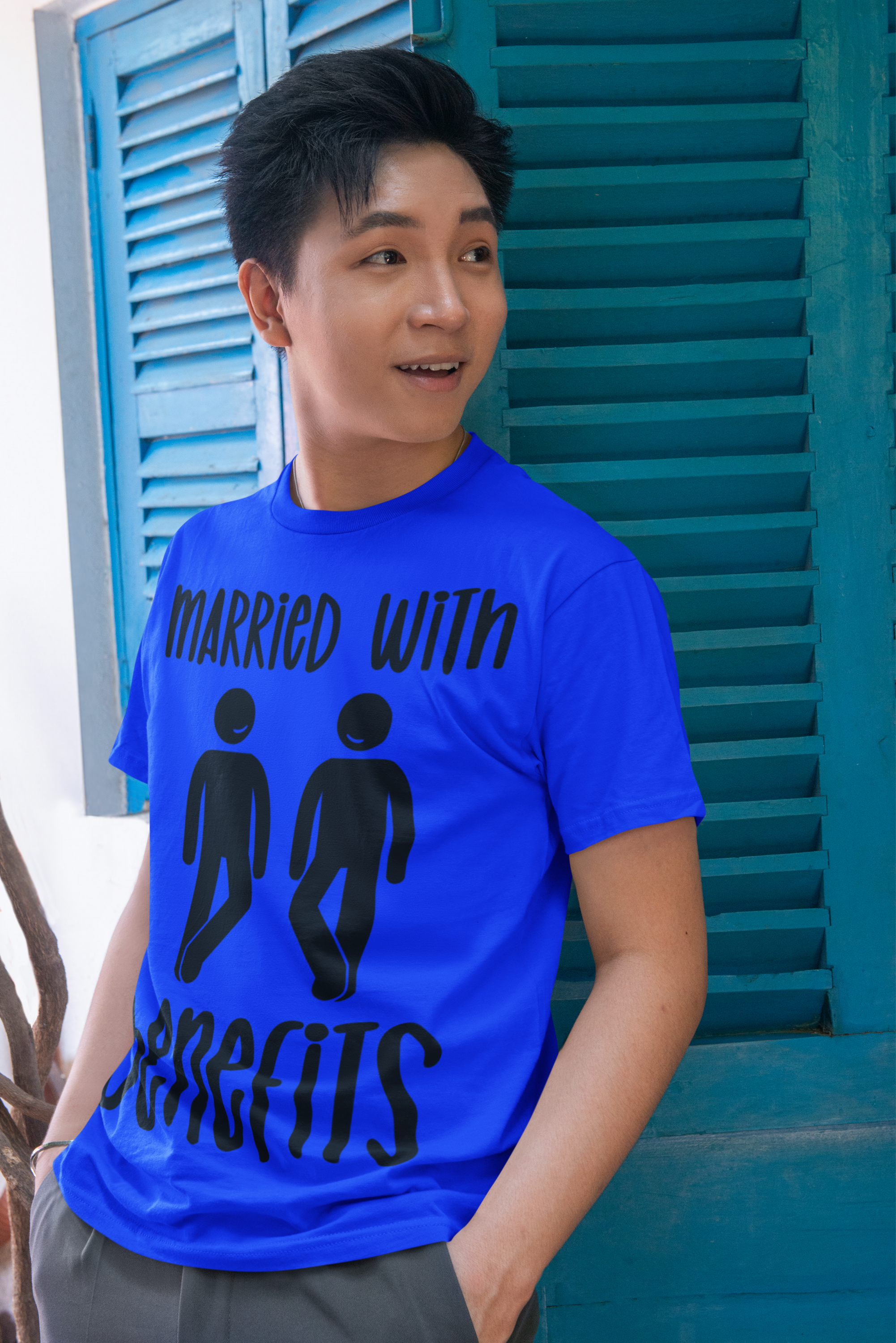 Funny 'Married with Benefits' Unisex Jersey Tee - Perfect for Couples & Anniversaries