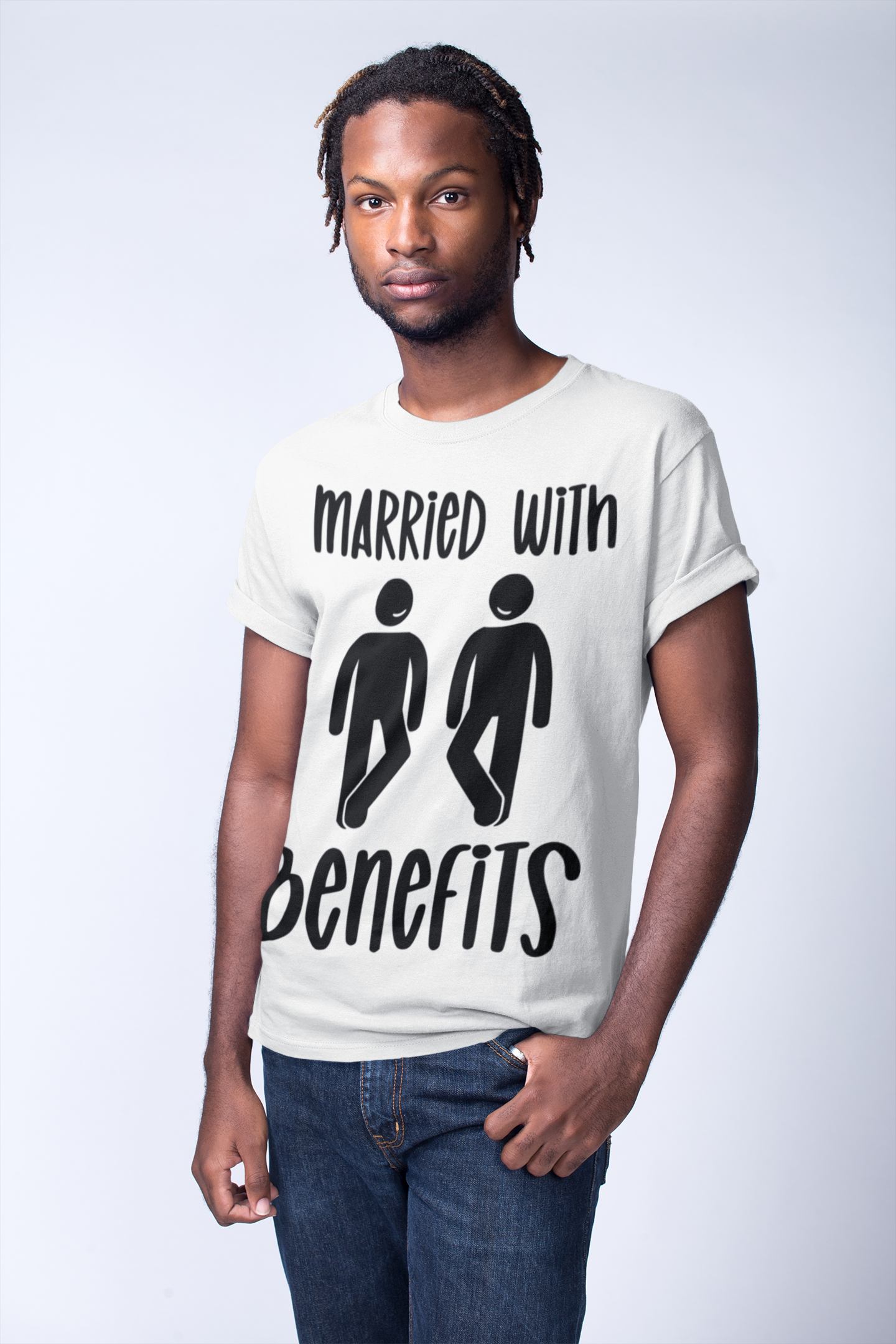 Funny 'Married with Benefits' Unisex Jersey Tee - Perfect for Couples & Anniversaries