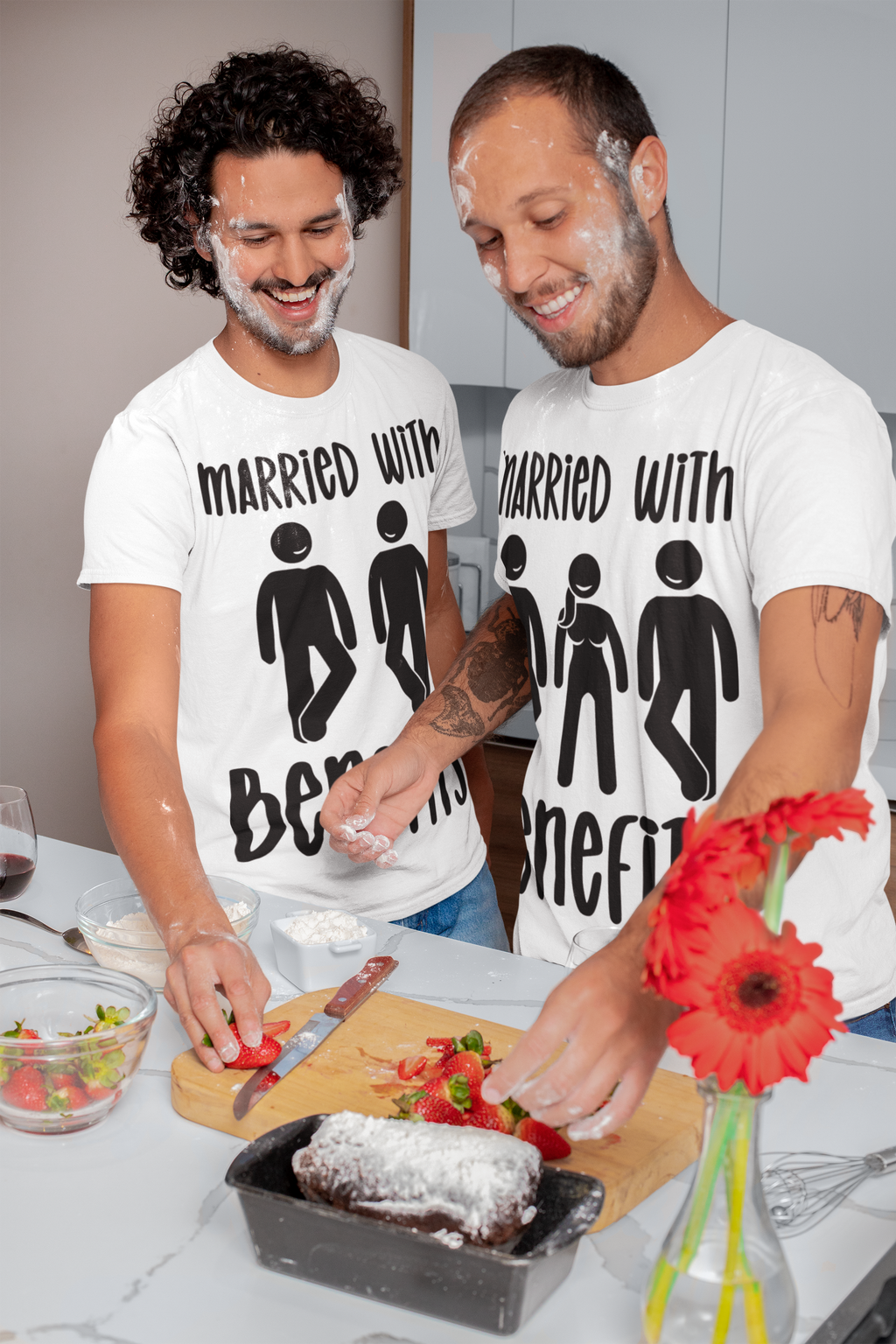 Funny 'Married with Benefits' Unisex Jersey Tee - Perfect for Couples & Anniversaries