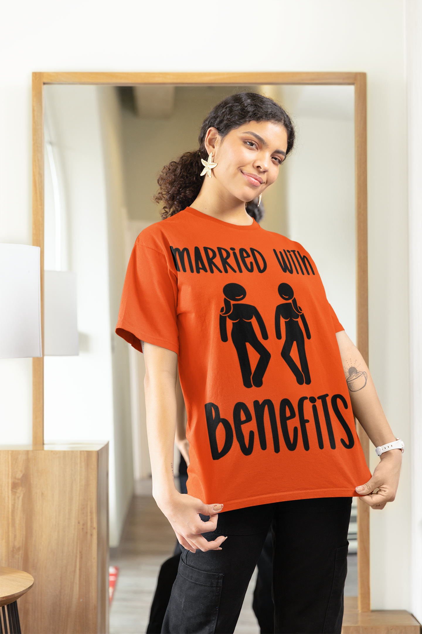 Casual Unisex Tee - "Married With Benefits" Fun Graphic Shirt