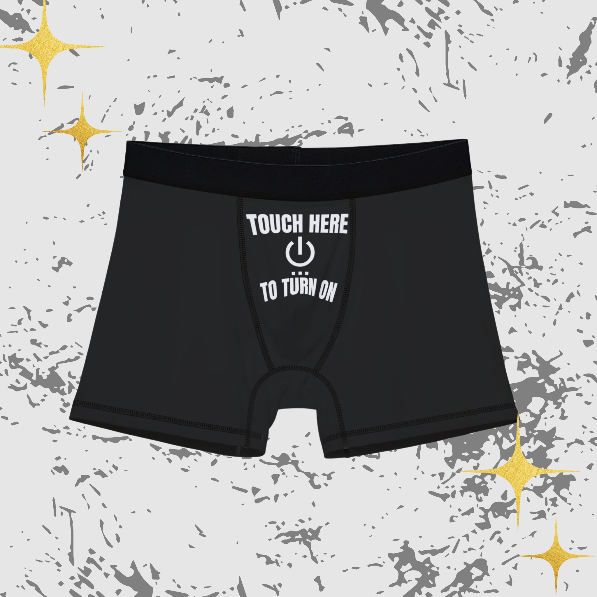 Fun Men's Boxers with Touch Here Design for Everyday Comfort