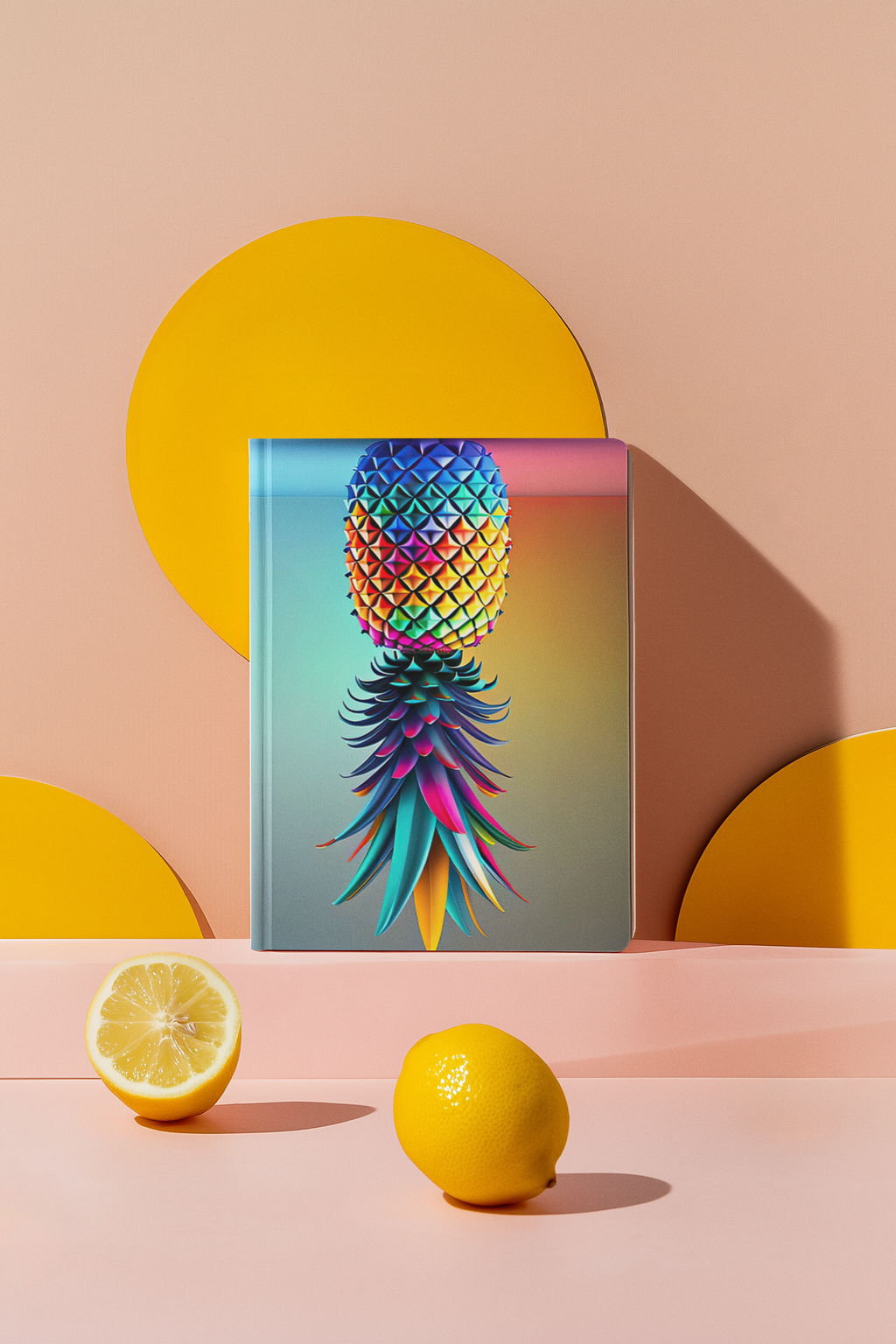 Vibrant Pineapple Hardcover Journal - Colorful Design for Creative Souls