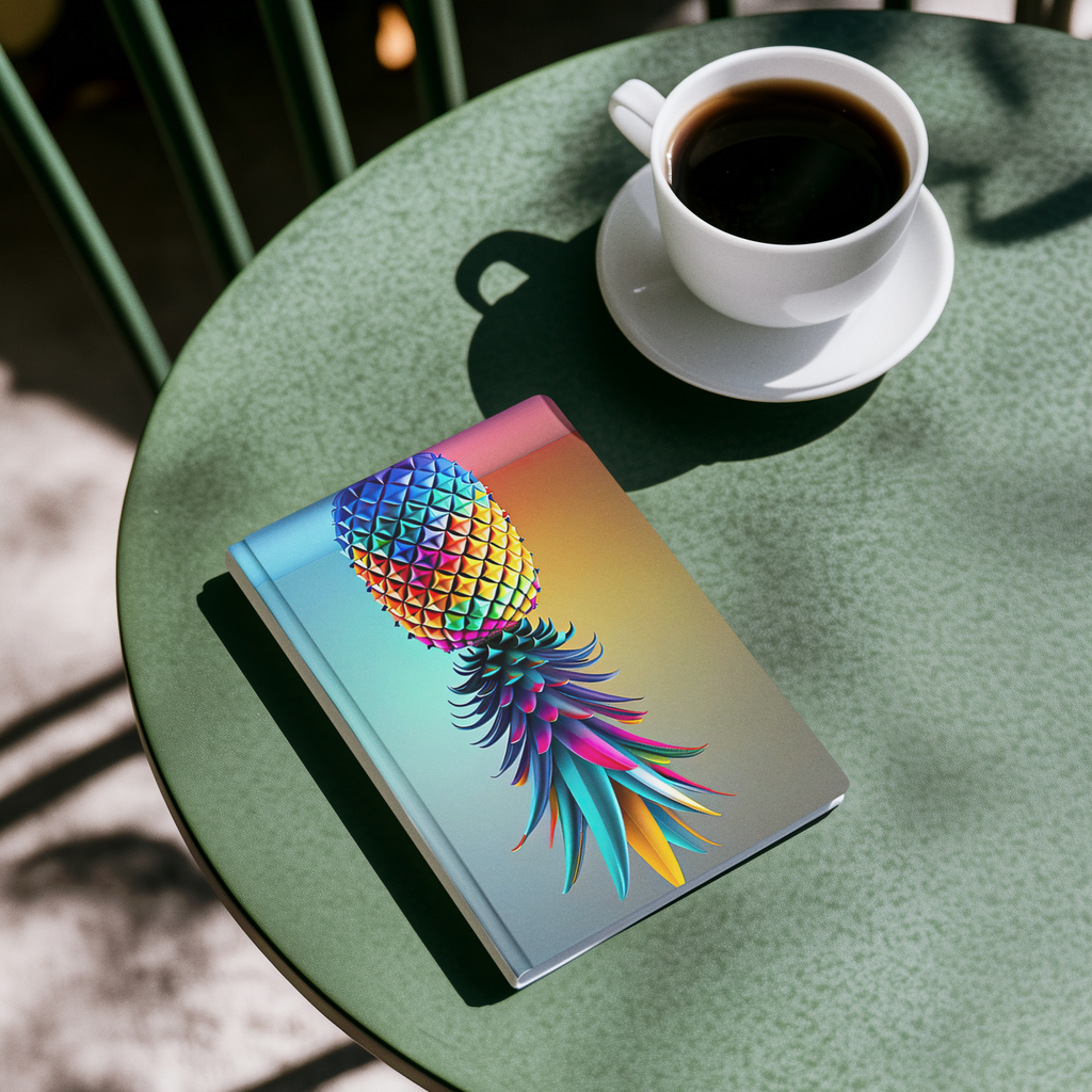 Vibrant Pineapple Hardcover Journal - Colorful Design for Creative Souls