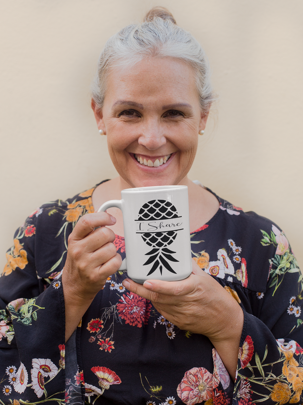 "I Share Upside-Down Pineapple" Ceramic Coffee Mug - 11oz & 15oz - Perfect Gift for Friends & Family