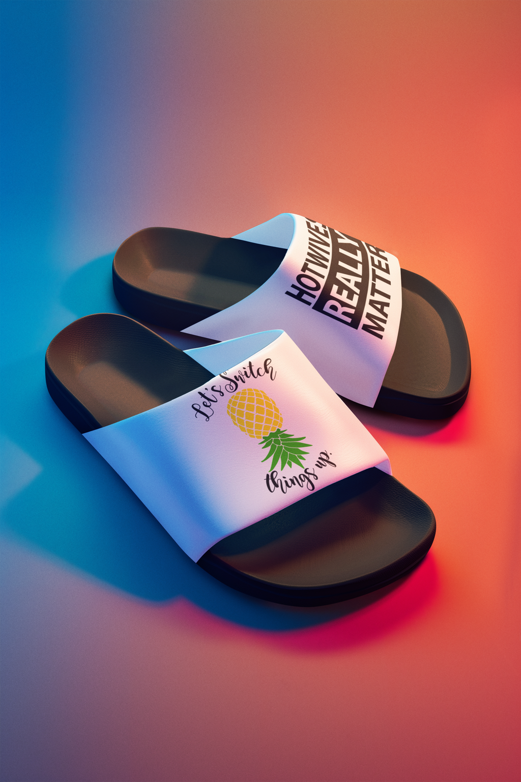 Pineapple Print Women's Slides - Fun Summer Sandals for Casual Outings