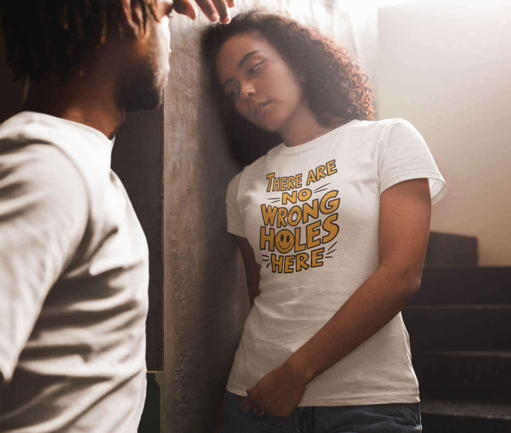 Funny Organic Rib Baby Tee - "There Are No Wrong Holes Here" - Cute Infant T-Shirt