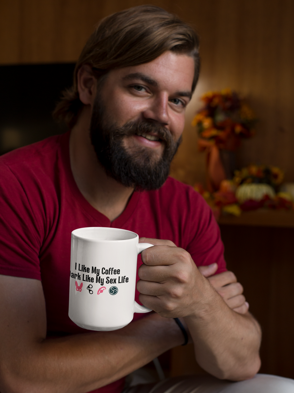 Funny Coffee Mug - "I Like My Coffee Dark Like My Sex Life"