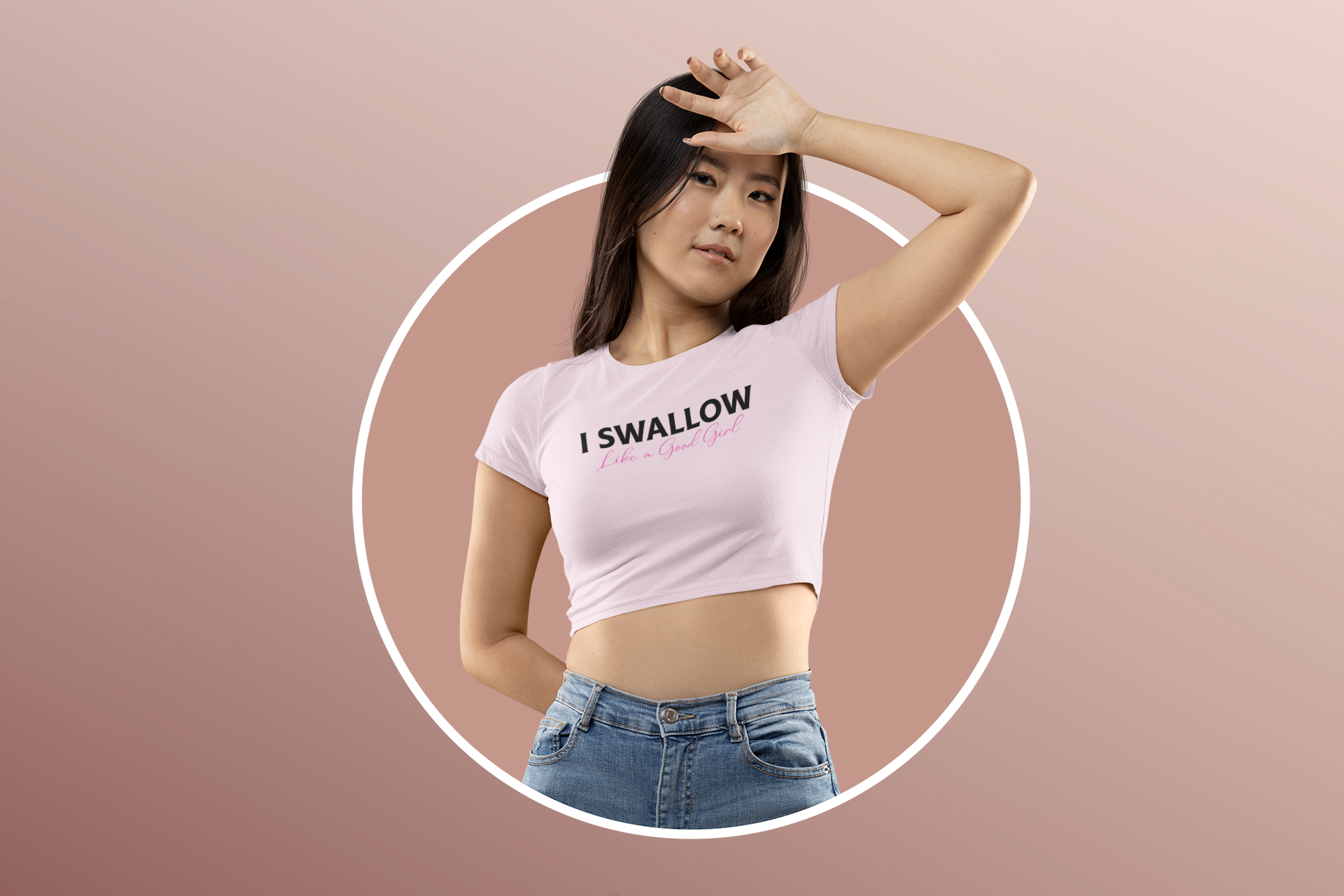 Funny Women's Baby Tee – I Swallow Like a Good Girl