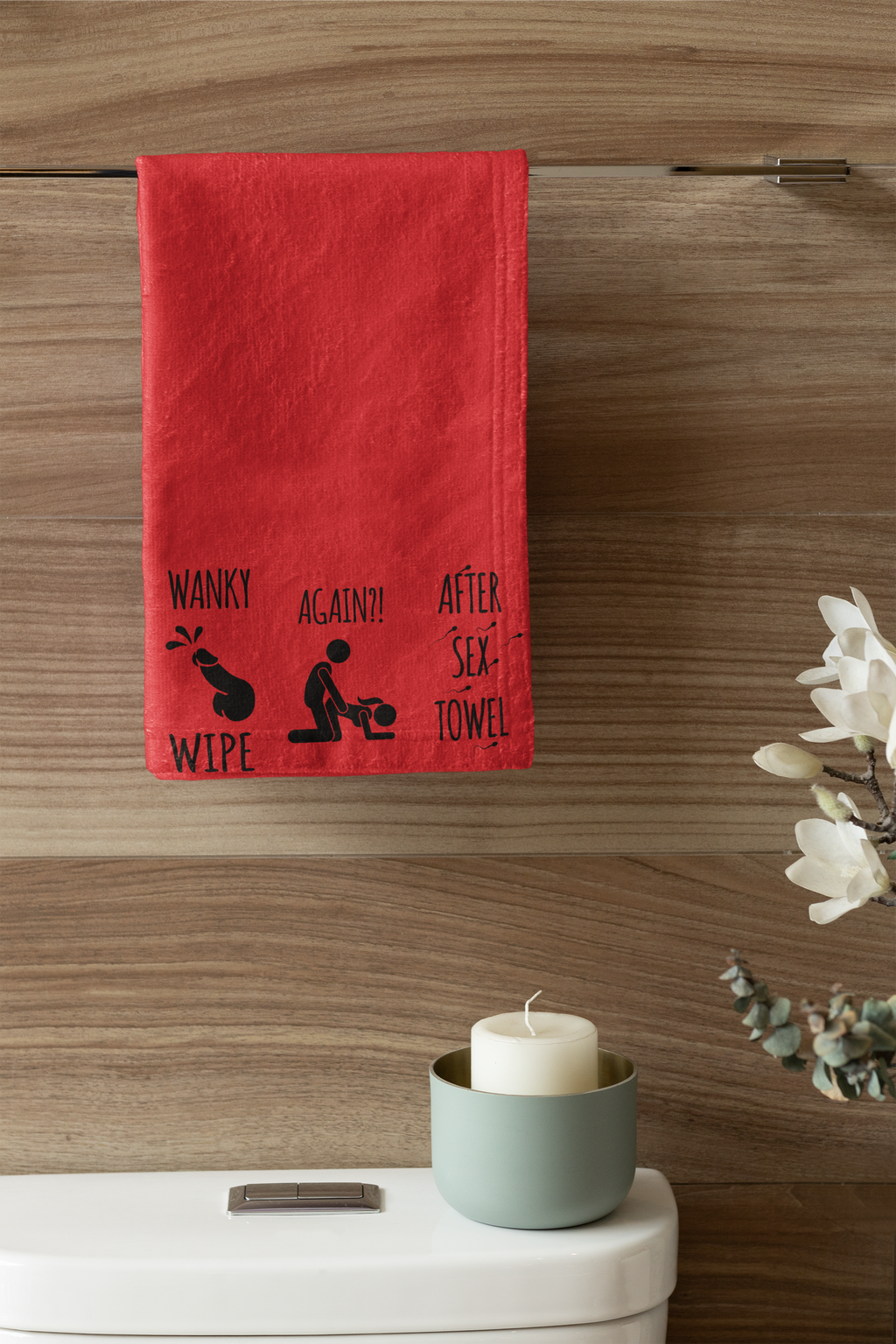 Funny Rally Towel for Couples - After Sex Wipe Towel (Red)