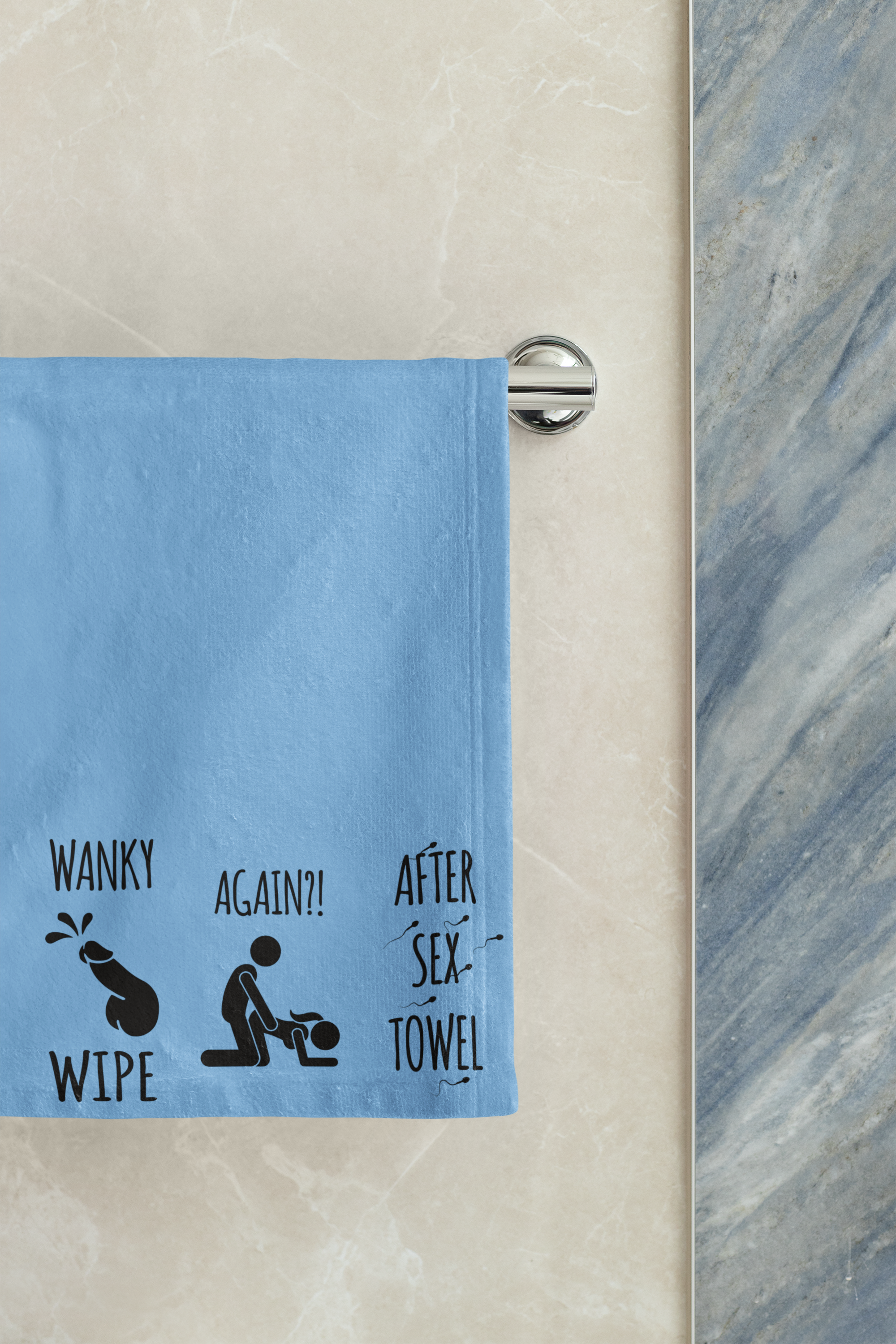 Funny Rally Towel for Couples - After Sex Wipe Towel (Blue)
