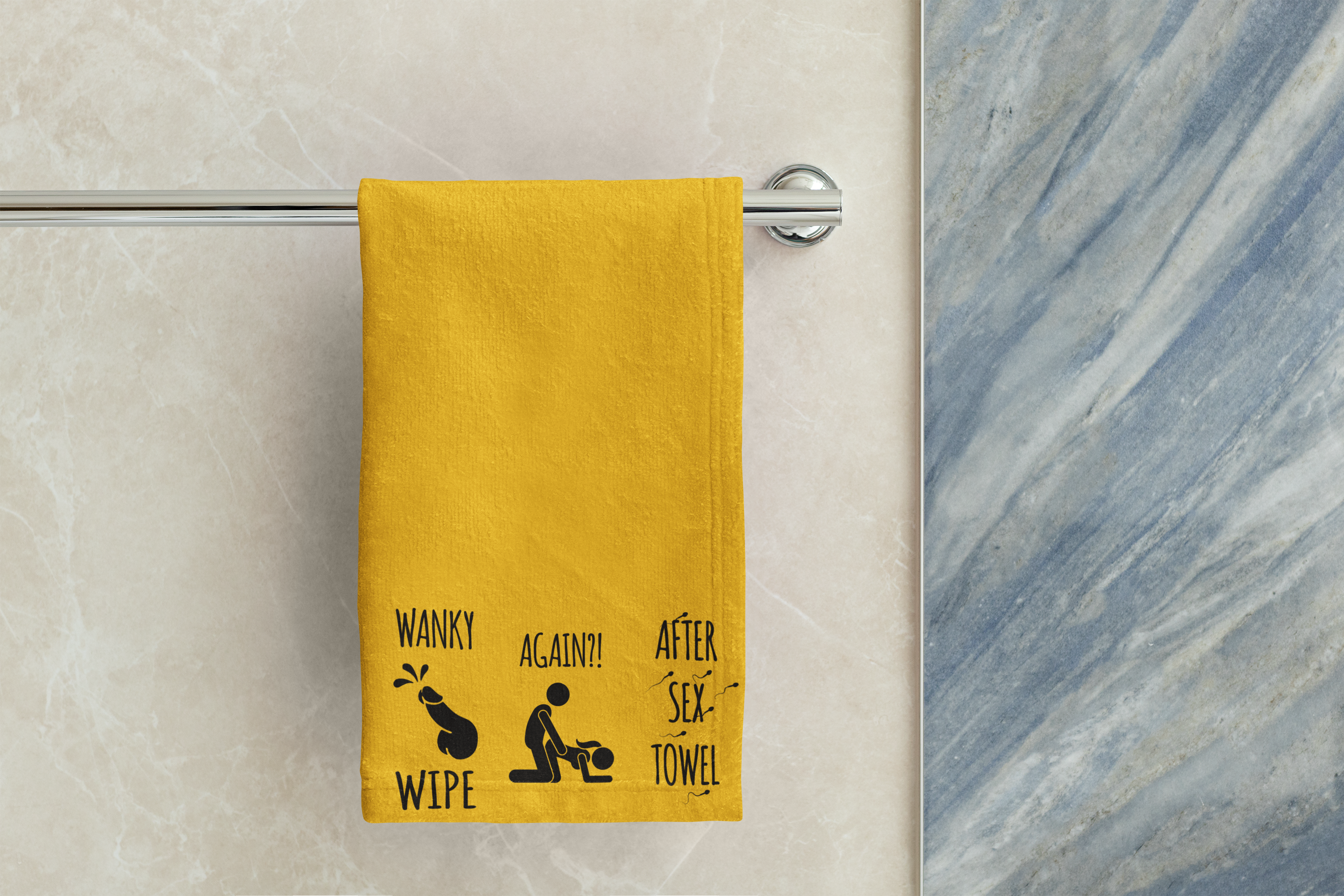 Funny Rally Towel for Couples - After Sex Wipe Towel (Yellow)