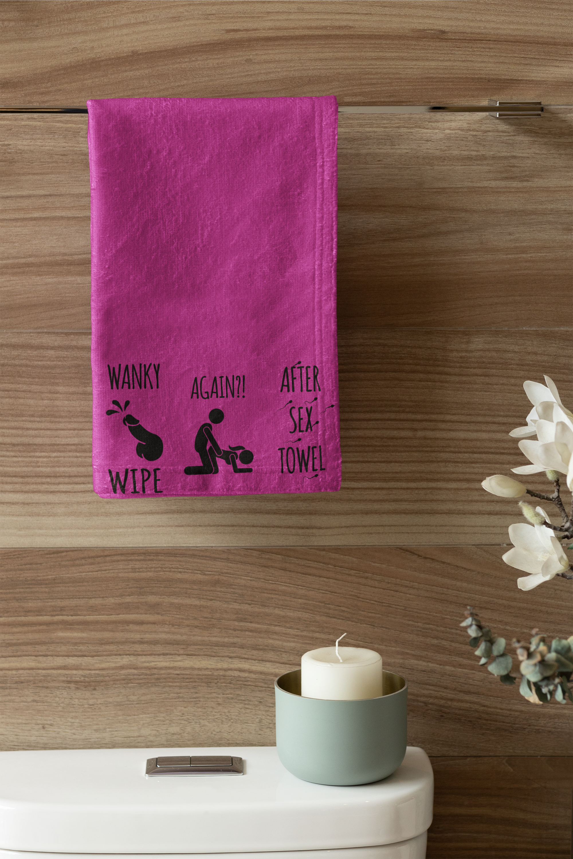 Funny Rally Towel for Couples - After Sex Wipe Towel (Pink)