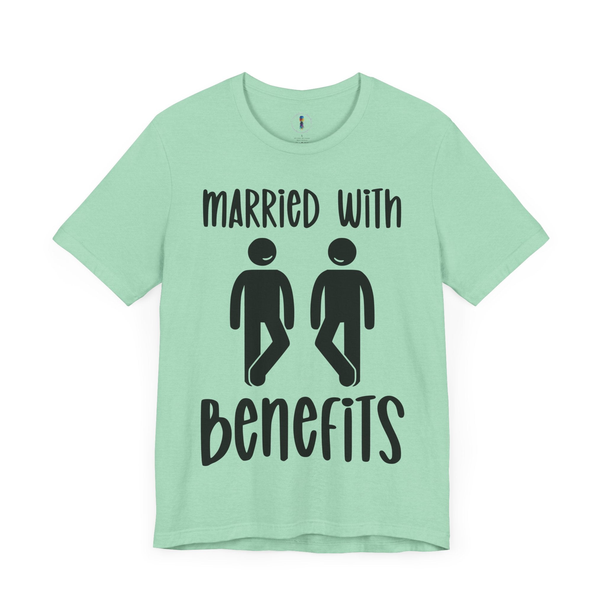 Funny 'Married with Benefits' Unisex Jersey Tee - Perfect for Couples & Anniversaries