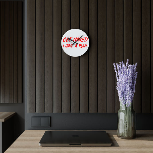 Get Naked Wall Clock – Fun Acrylic Timepiece for Bathroom Decor