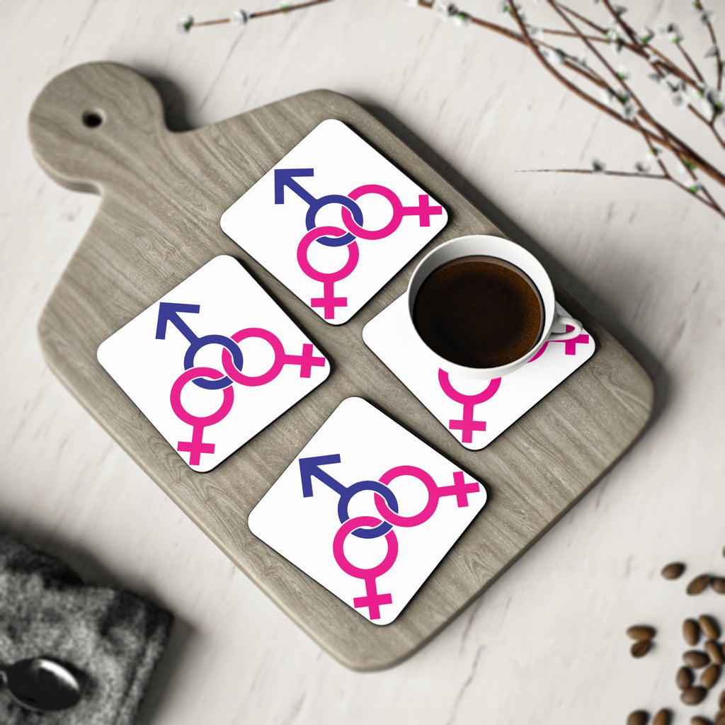 Coasters - Female, Female, and Male Threesome Set