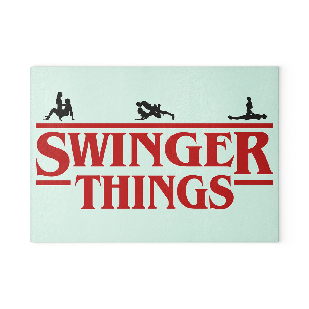 Funny Glass Cutting Board - 'Swinger Things' Kitchen Decor for Entertaining & Gifts